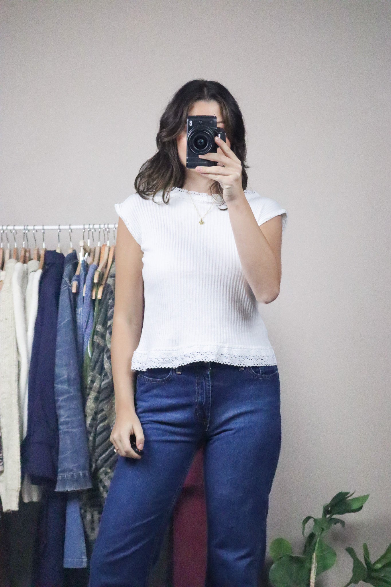 Vintage x Lace Trim Tank (S)