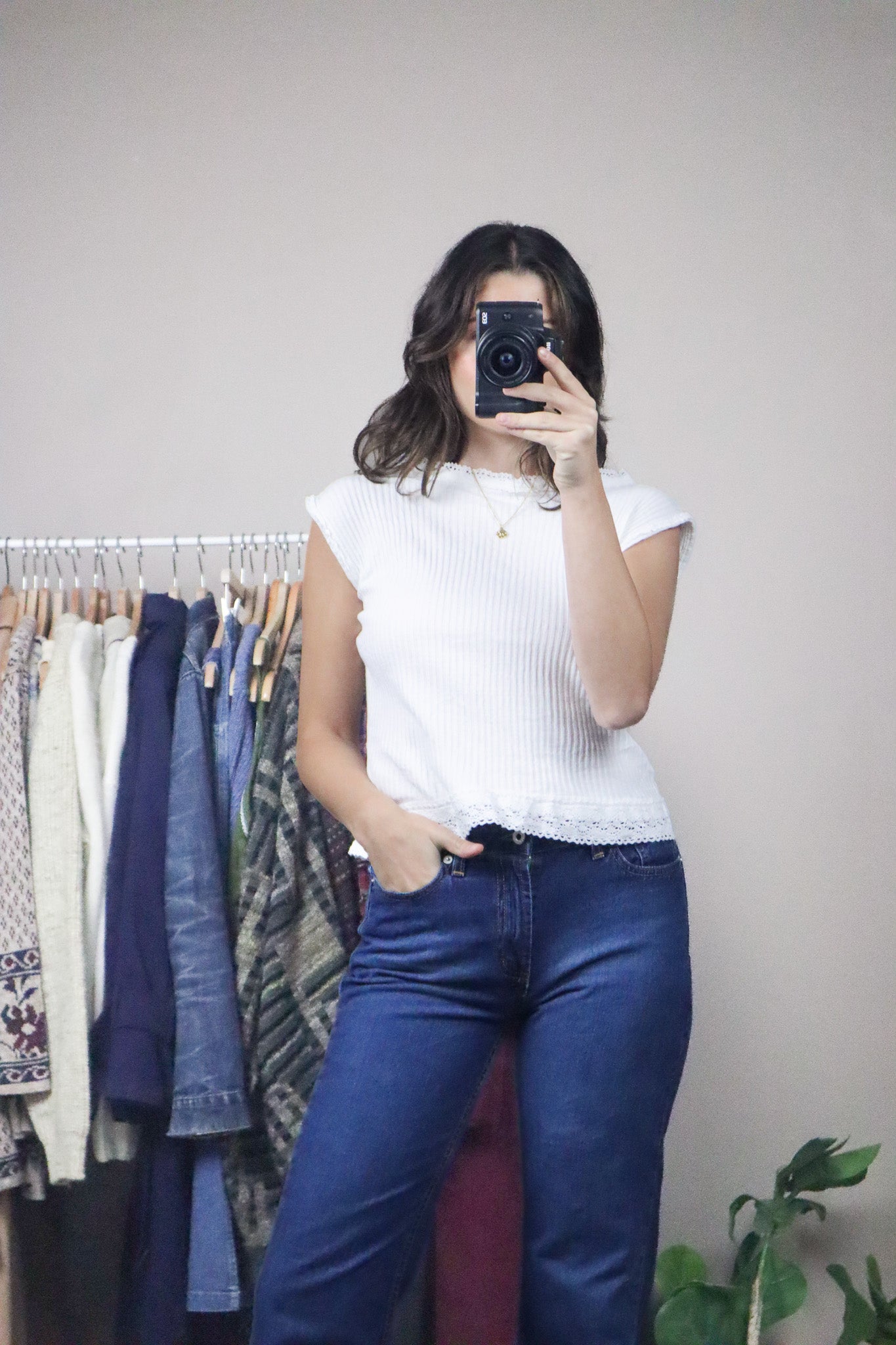Vintage x Lace Trim Tank (S)