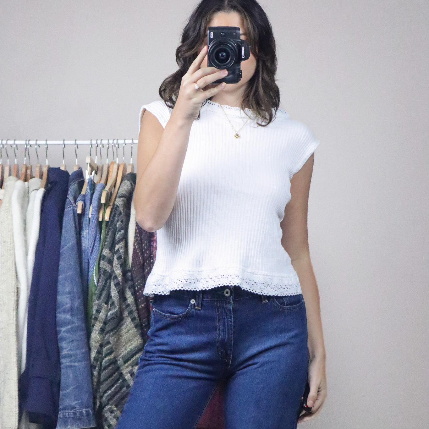 Vintage x Lace Trim Tank (S)