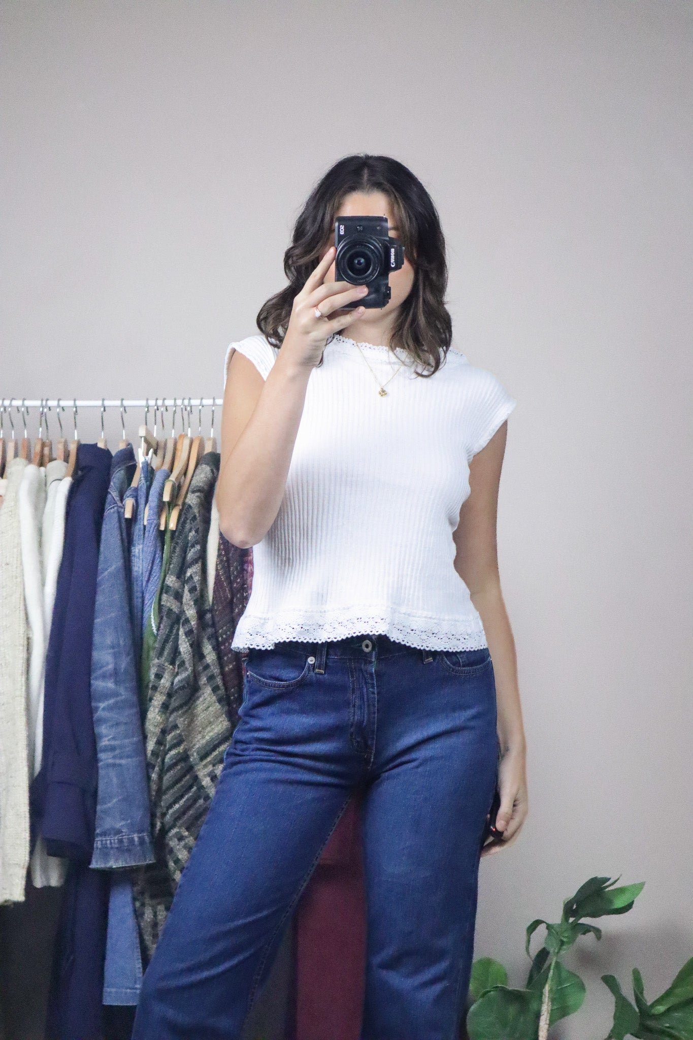 Vintage x Lace Trim Tank (S)