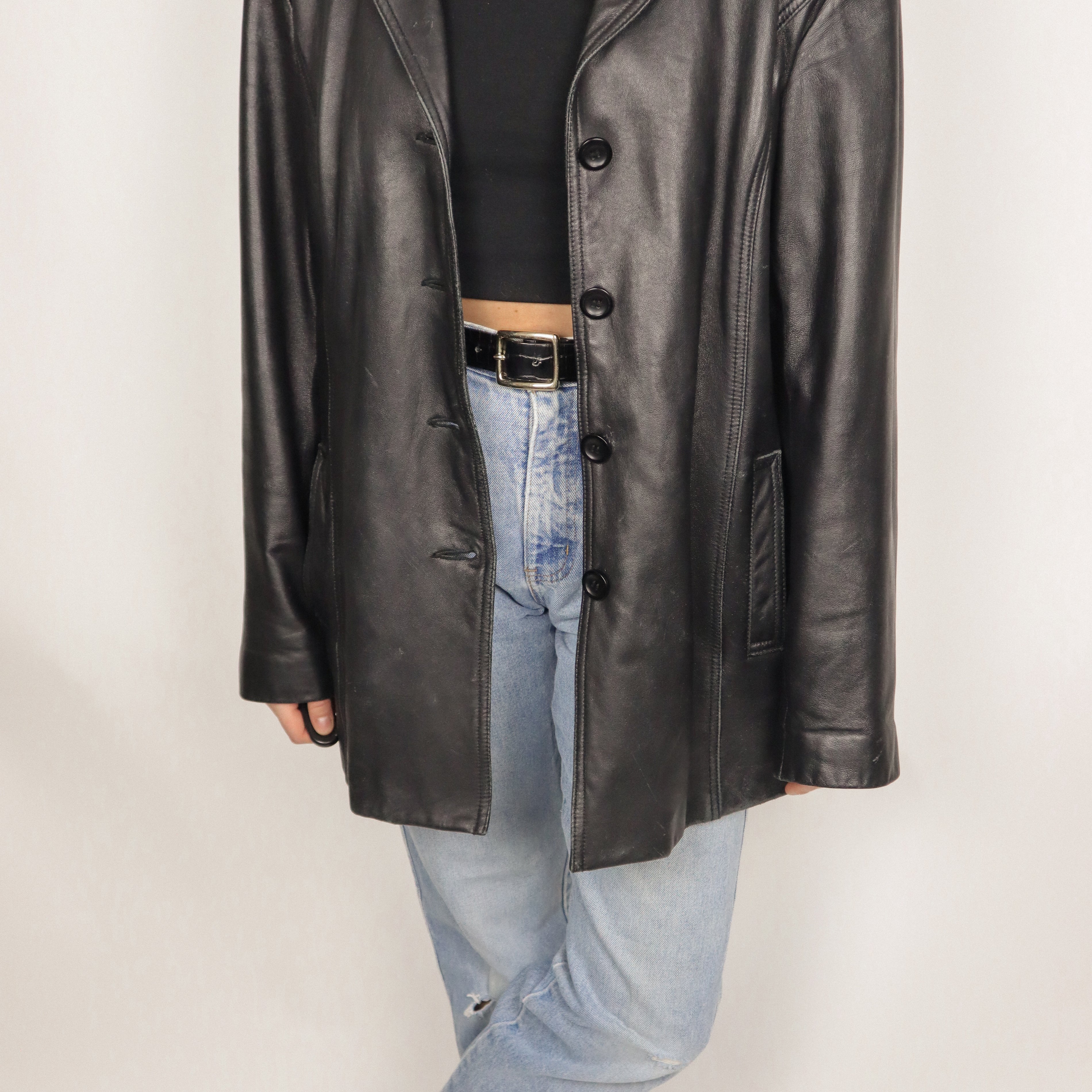 Vintage x Leather Blazer Jacket (L)