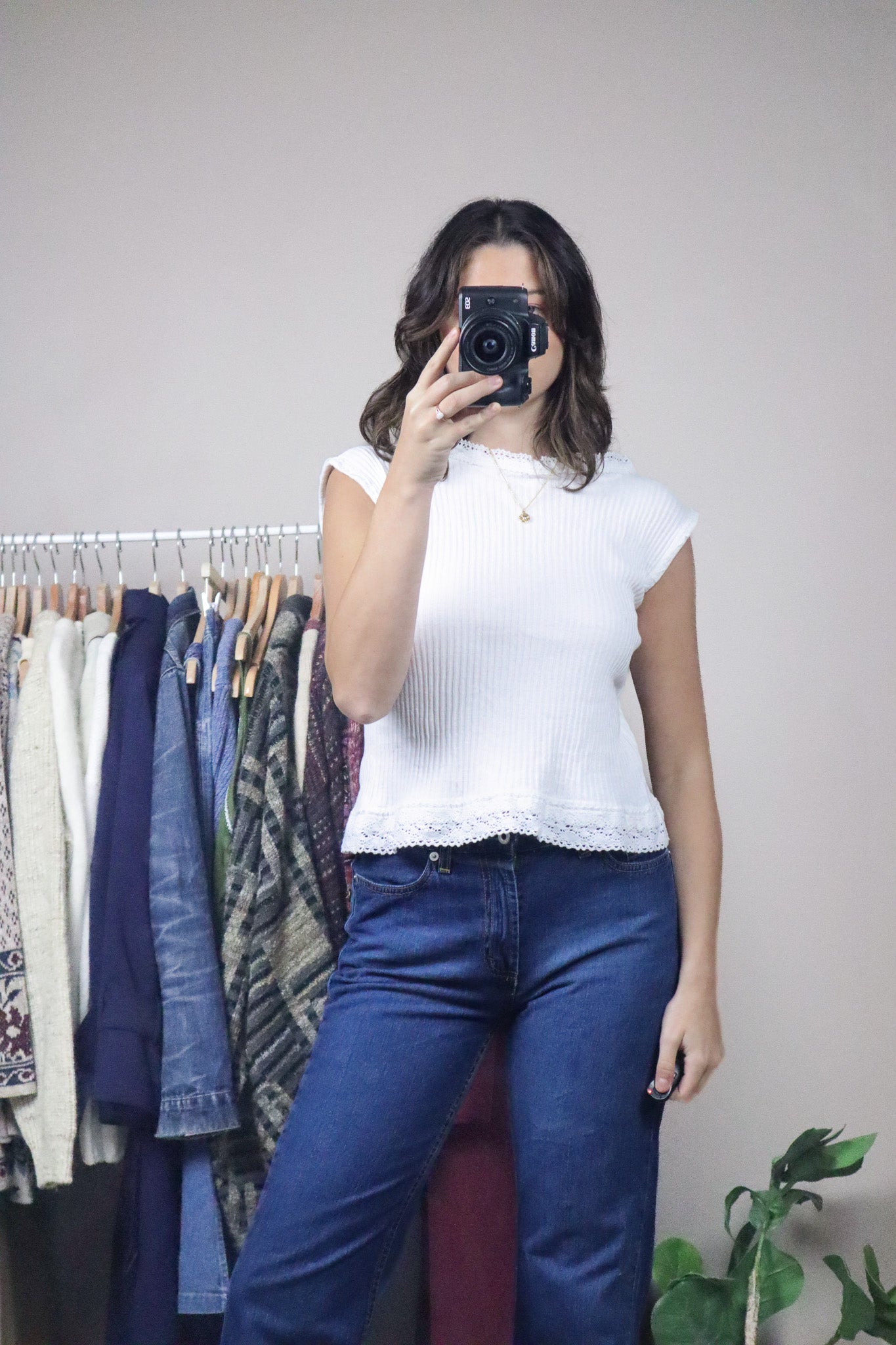 Vintage x Lace Trim Tank (S)