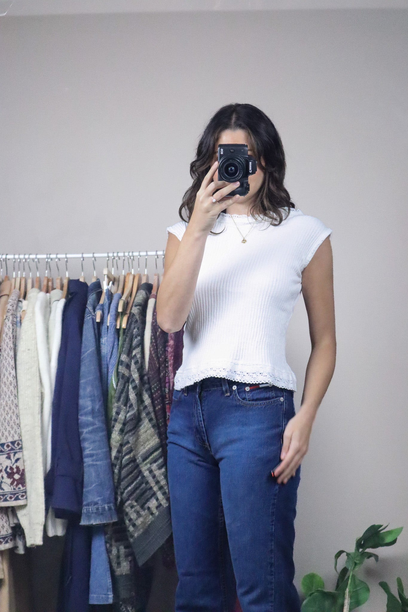 Vintage x Lace Trim Tank (S)