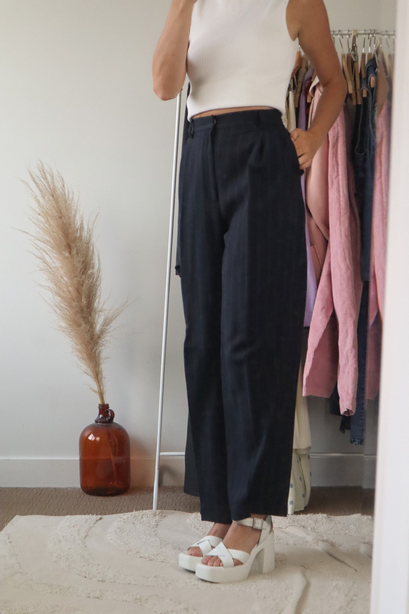 Vintage x Wool Blend Pinstrip Pants (2)