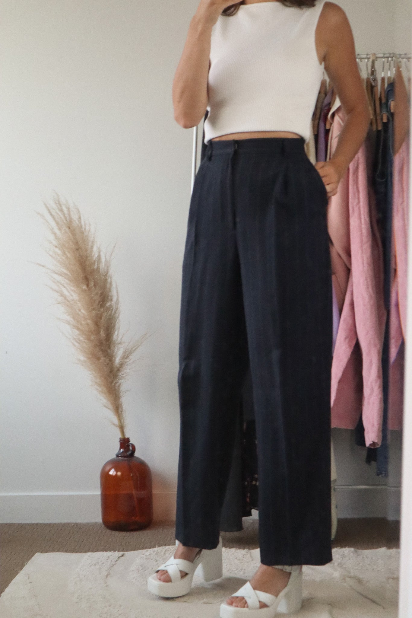 Vintage x Wool Blend Pinstrip Pants (2)