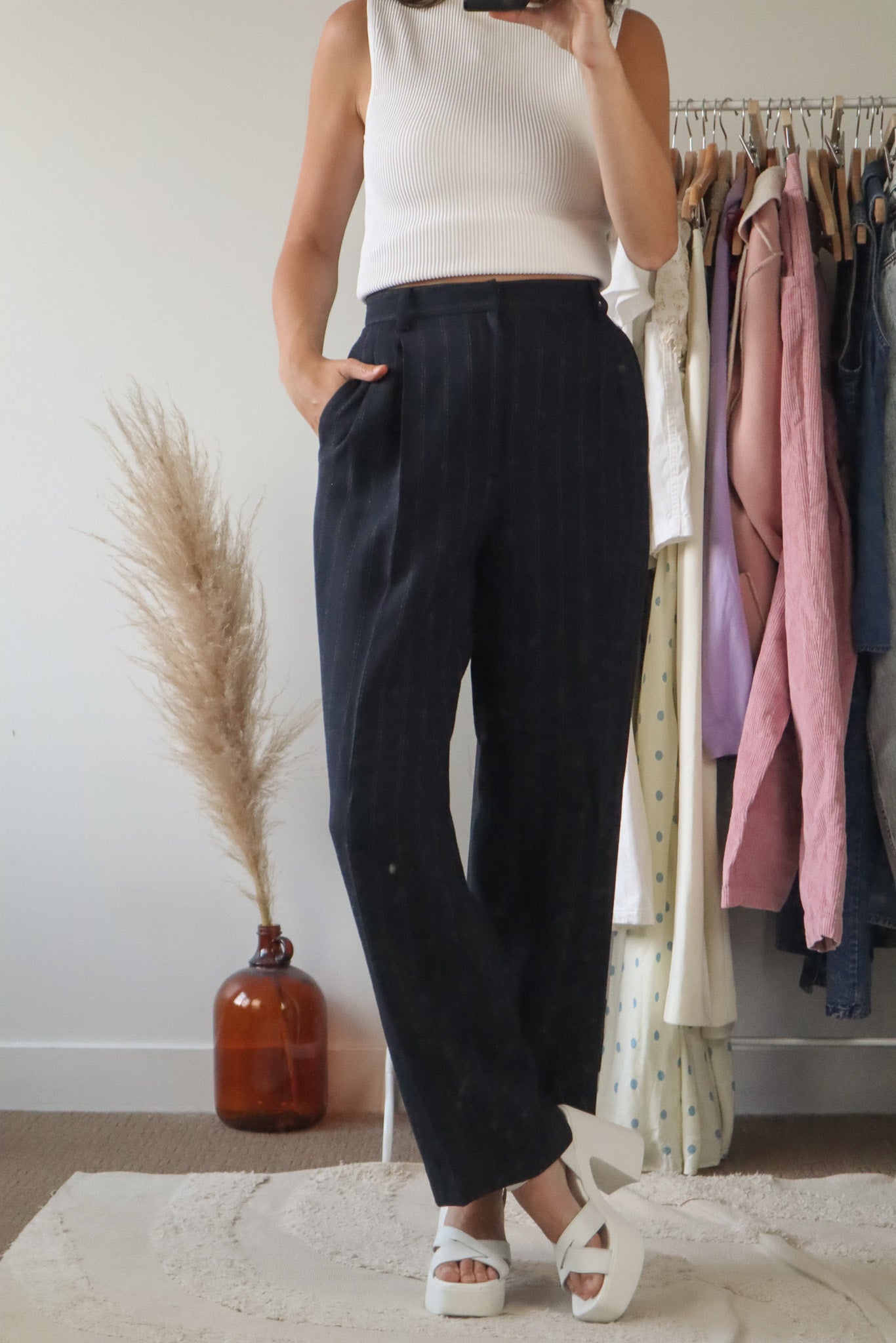 Vintage x Wool Blend Pinstrip Pants (2)