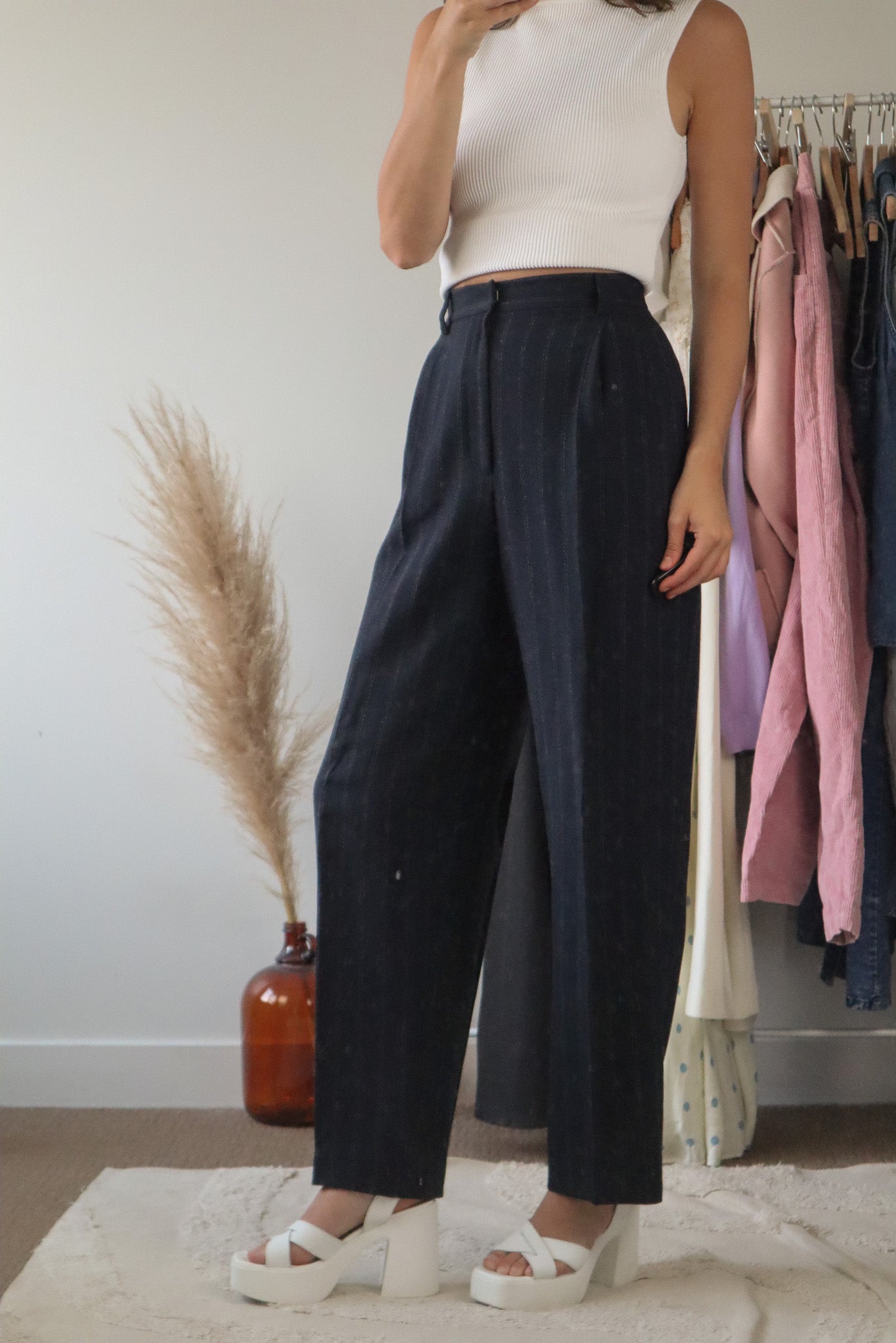 Vintage x Wool Blend Pinstrip Pants (2)