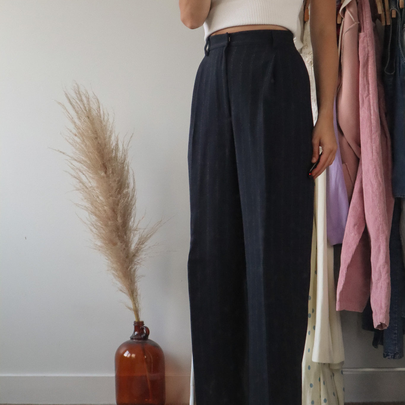 Vintage x Wool Blend Pinstrip Pants (2)