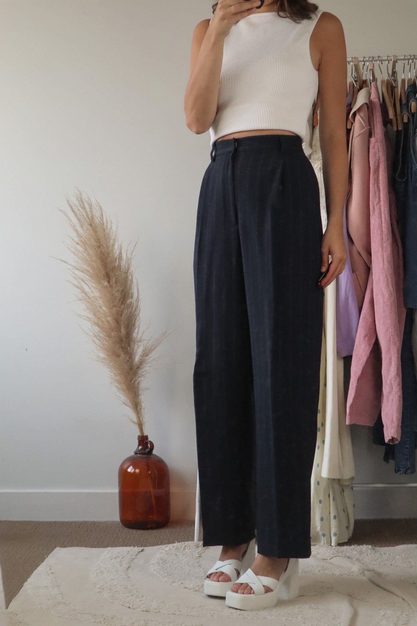 Vintage x Wool Blend Pinstrip Pants (2)