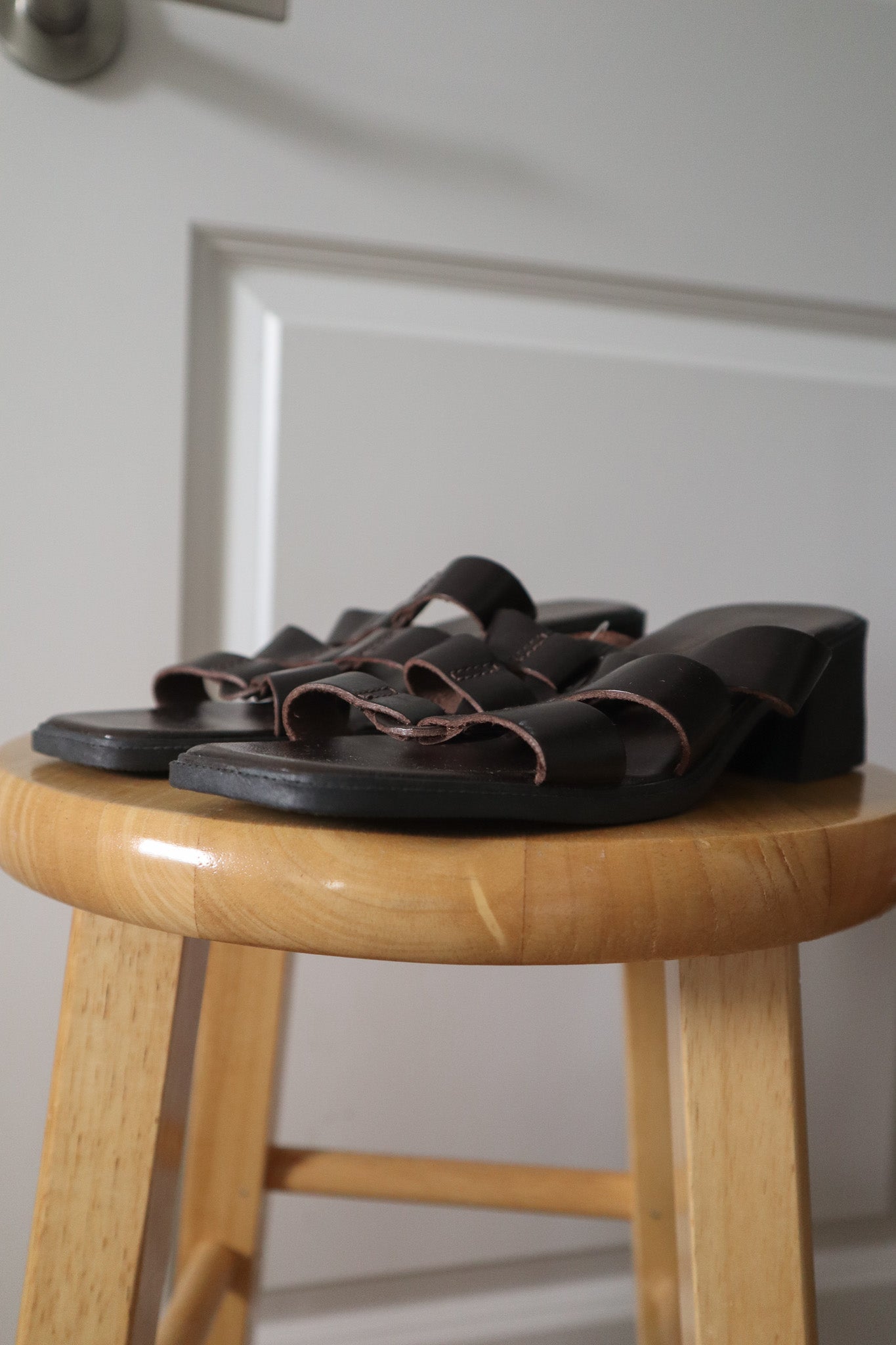 Deadstock x Vintage x Leather Square Toe Sandals (7)