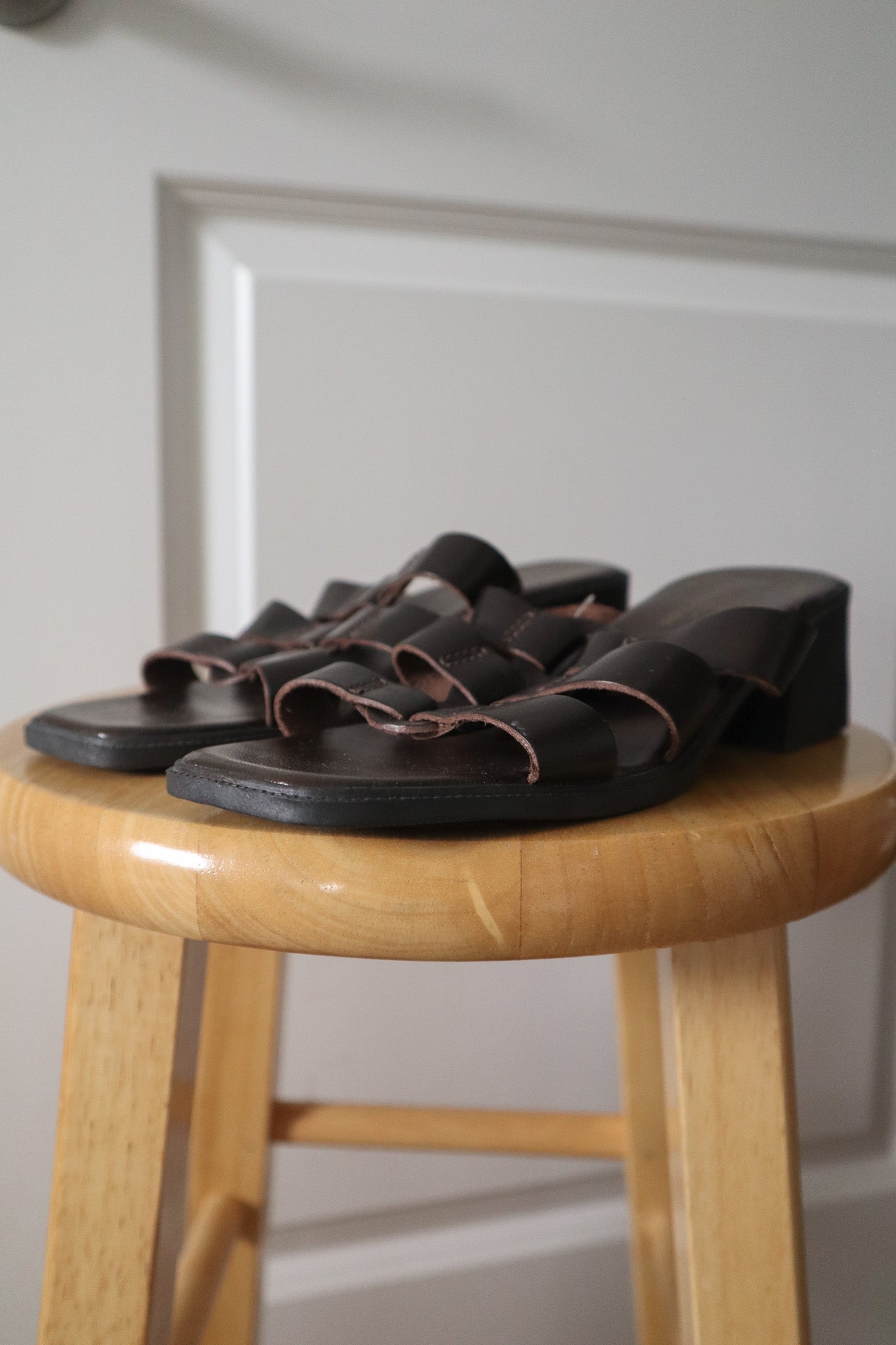 Deadstock x Vintage x Leather Square Toe Sandals (7)