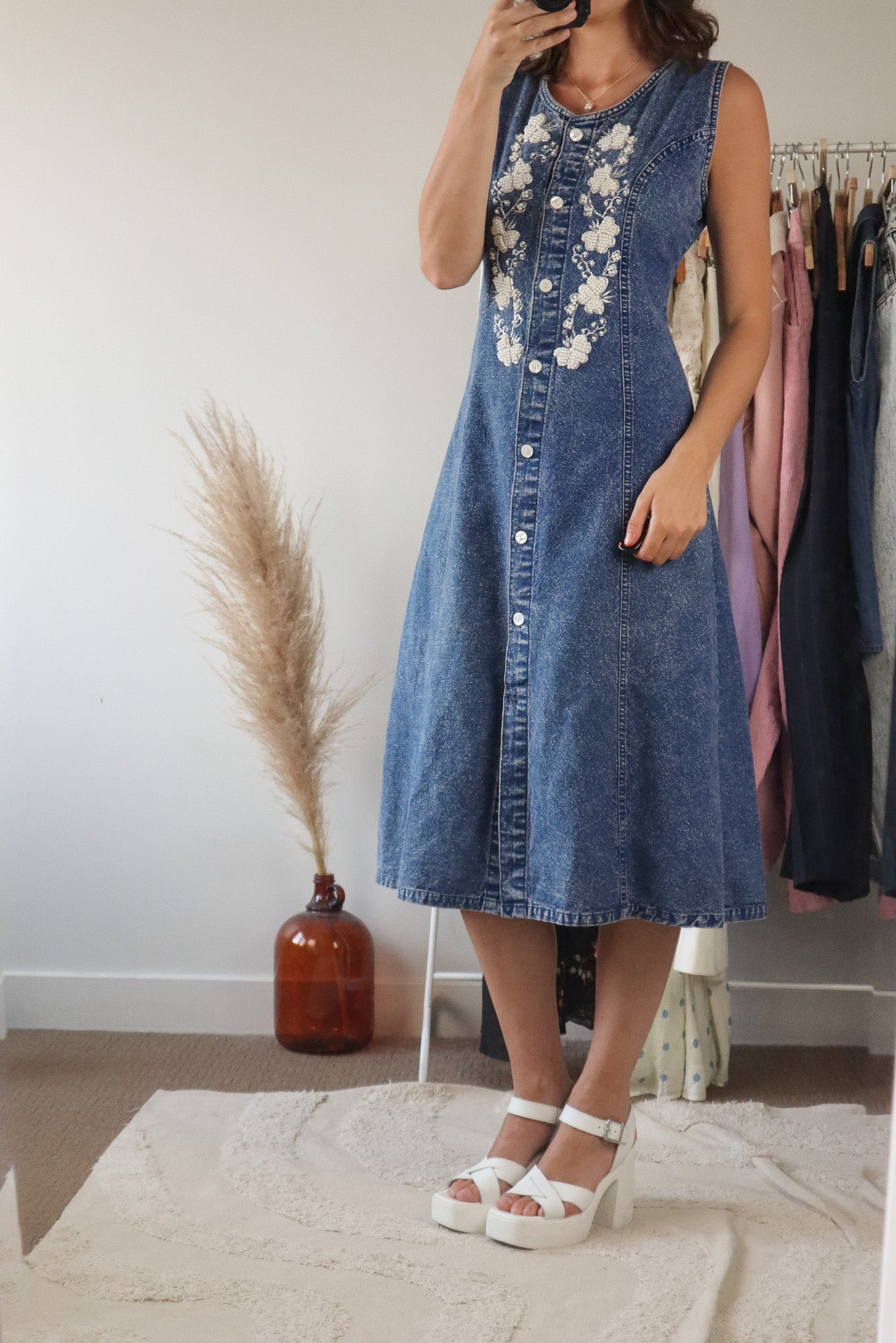 Vintage x Denim Pearl Dress (8)