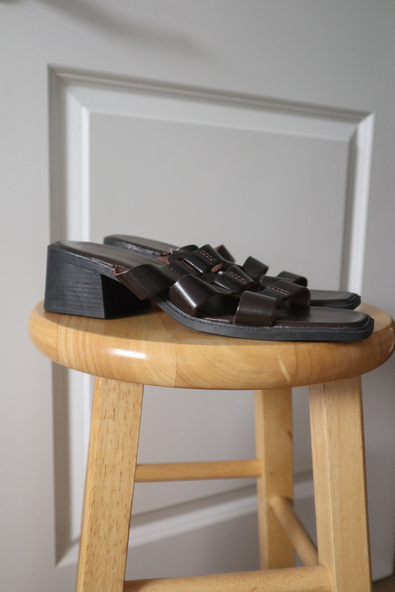 Deadstock x Vintage x Leather Square Toe Sandals (7)