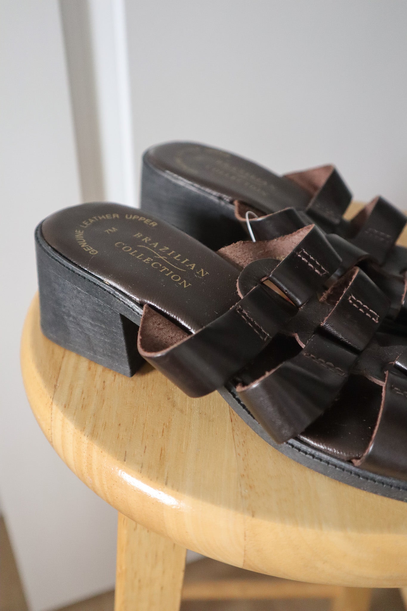 Deadstock x Vintage x Leather Square Toe Sandals (7)
