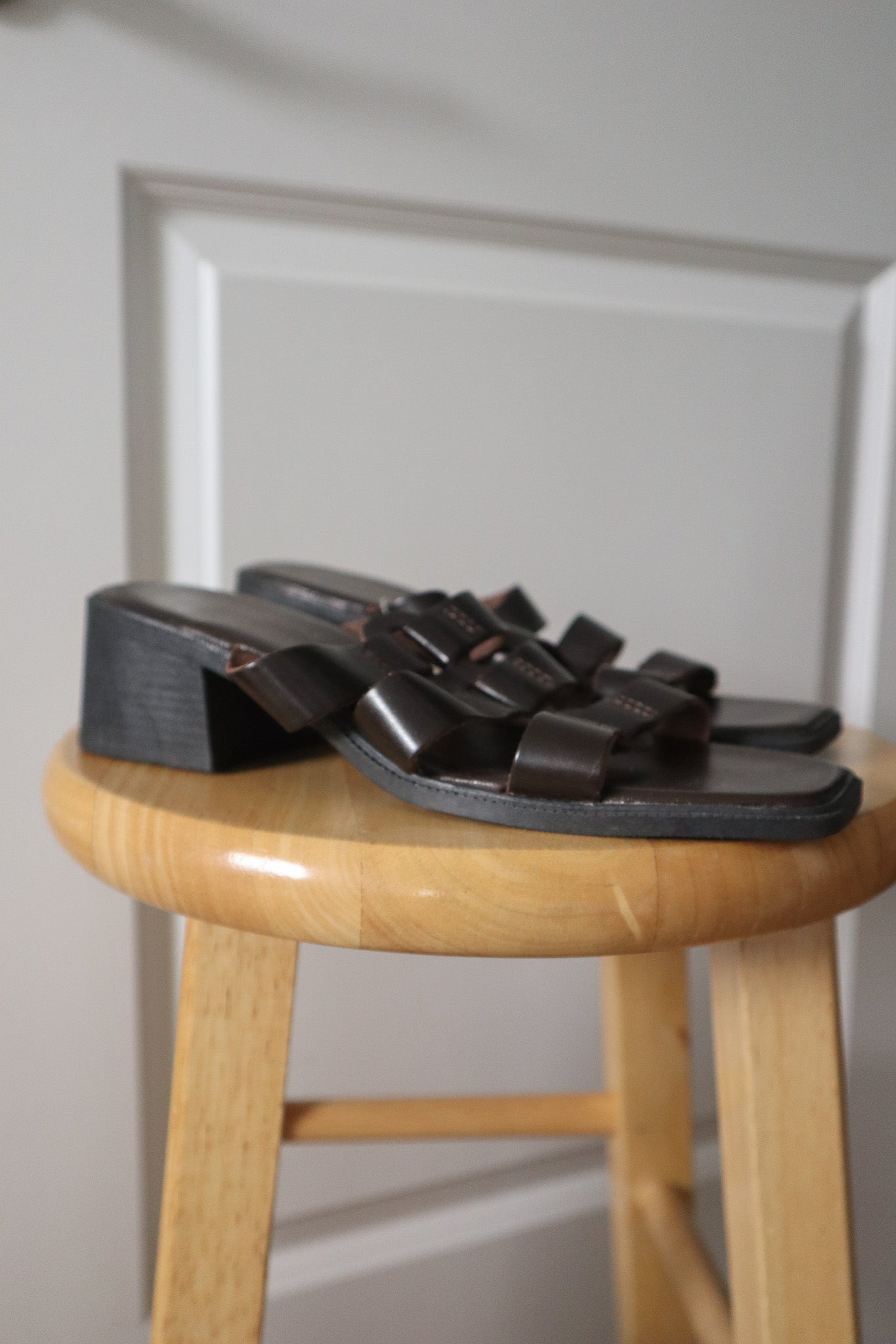 Deadstock x Vintage x Leather Square Toe Sandals (7)