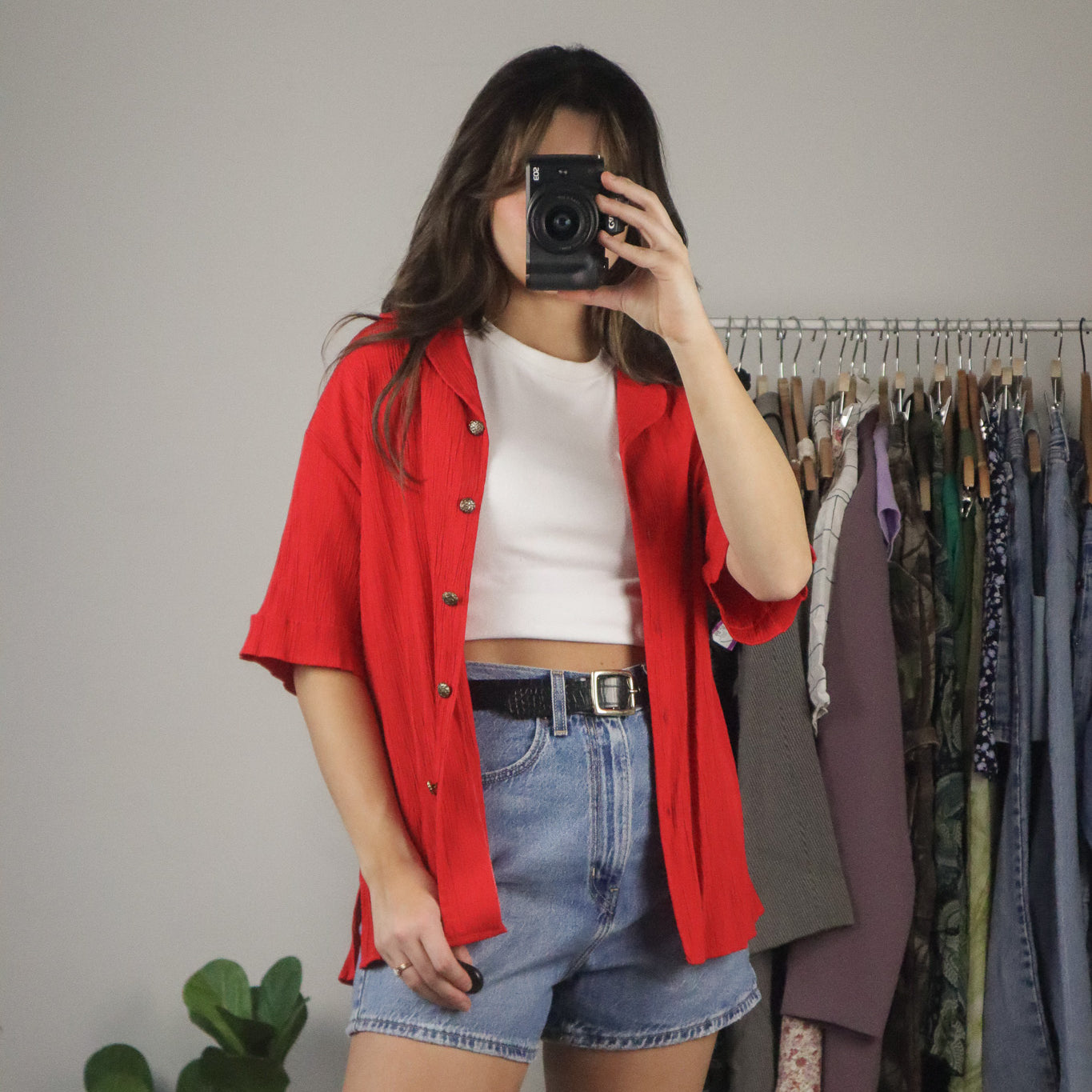 Vintage x Crinkle Button Up (M/L)