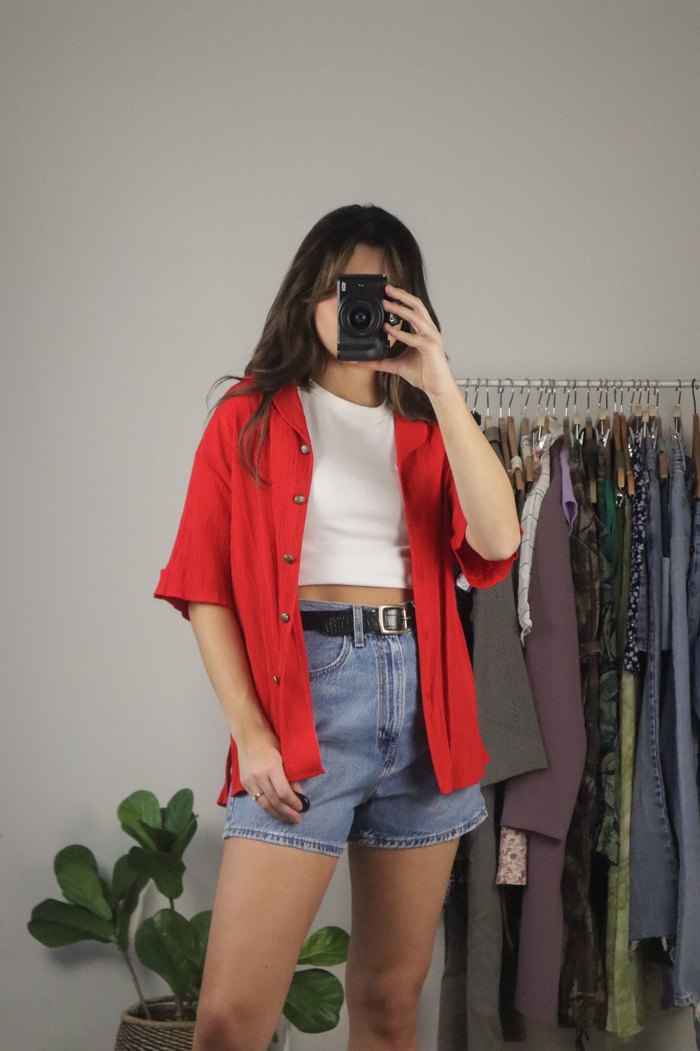 Vintage x Crinkle Button Up (M/L)