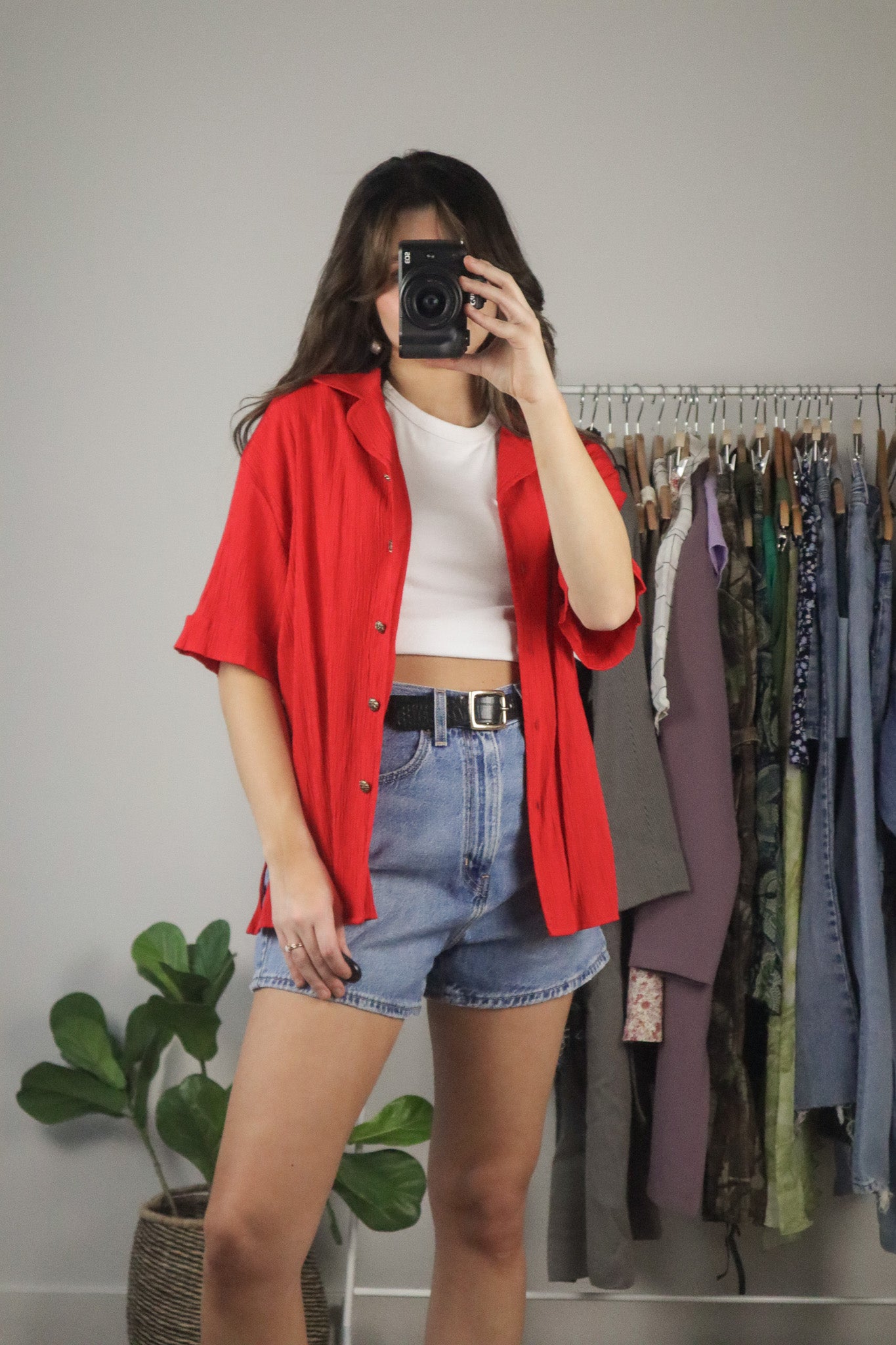 Vintage x Crinkle Button Up (M/L)