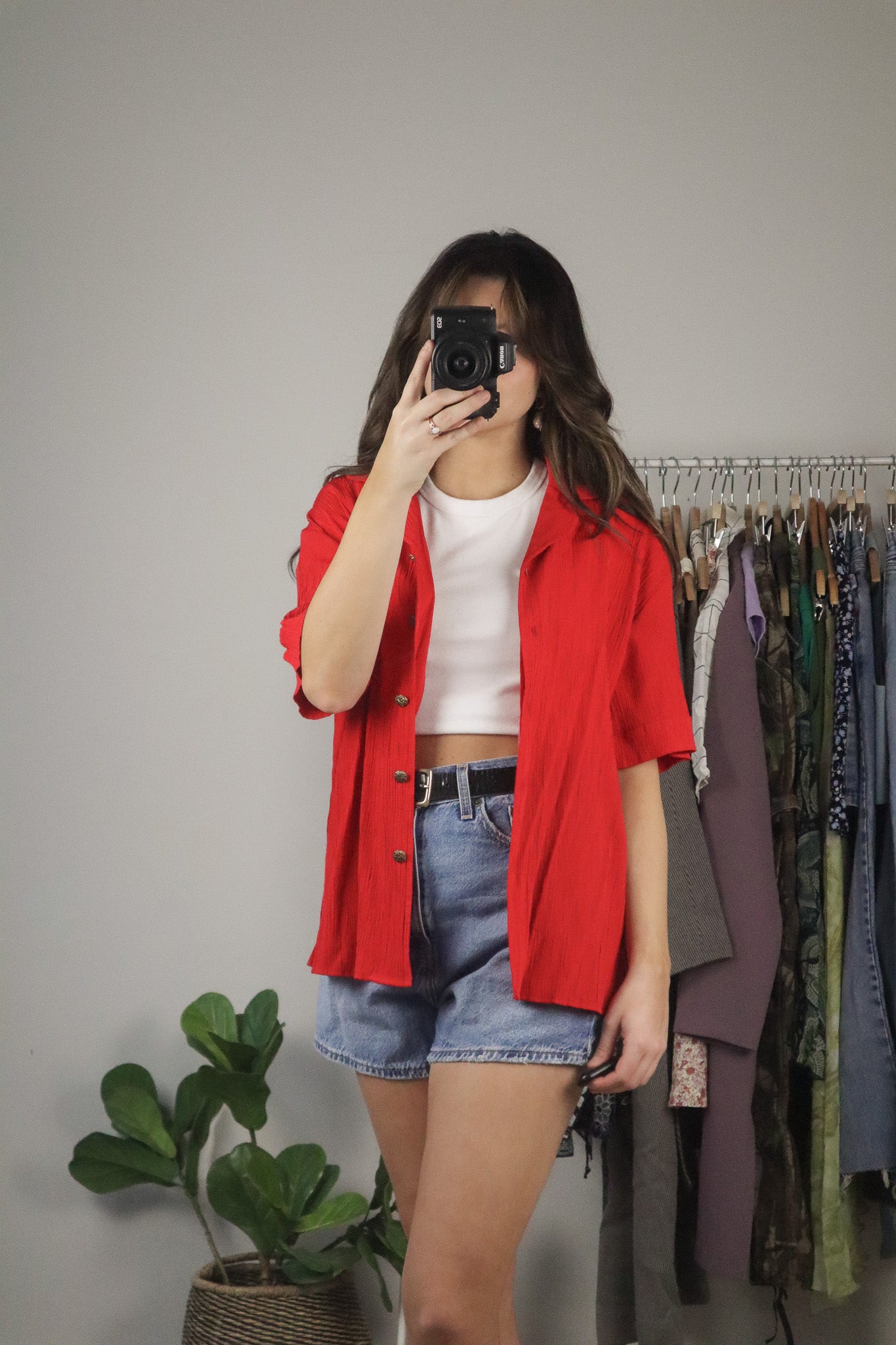 Vintage x Crinkle Button Up (M/L)