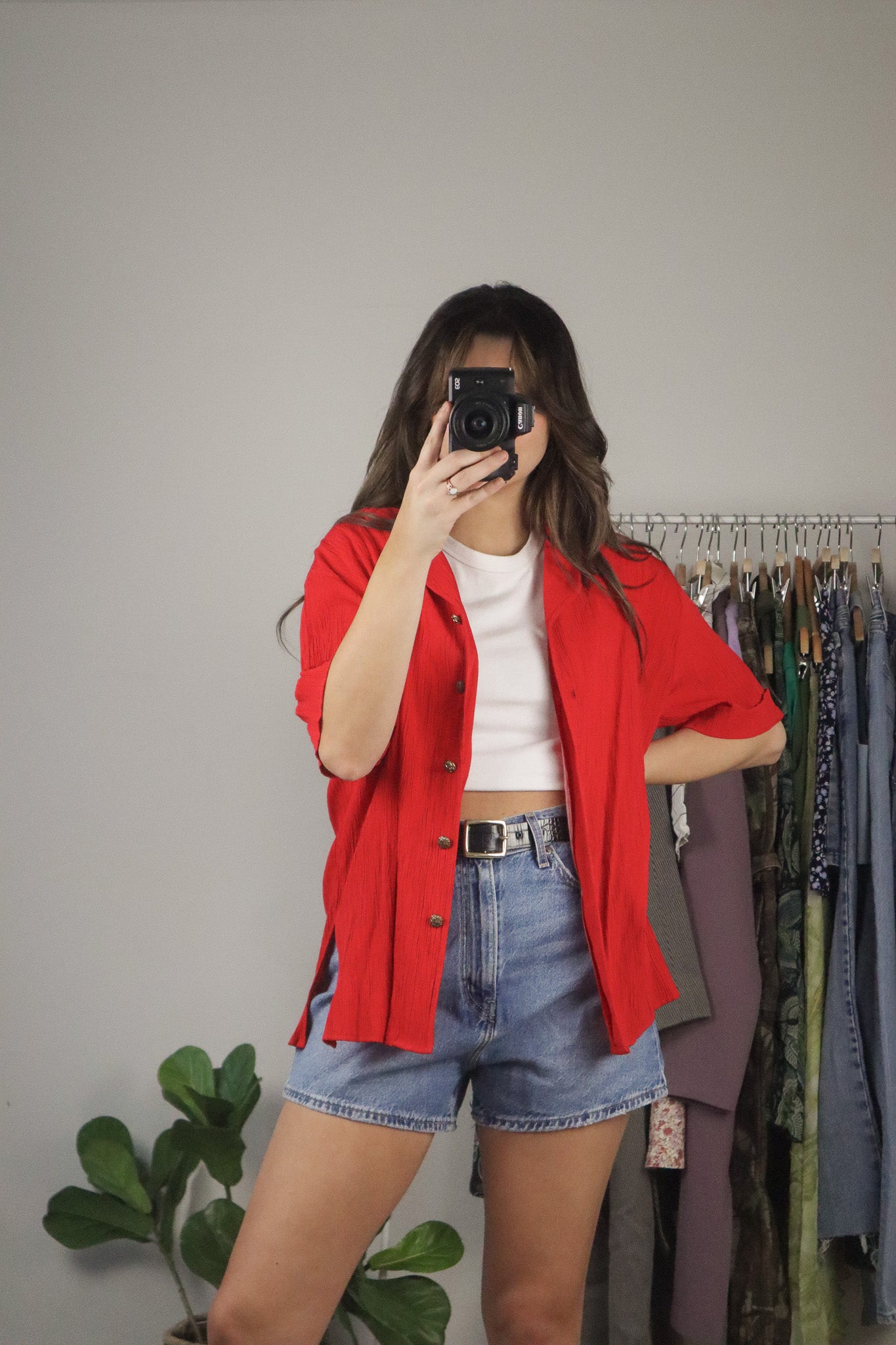 Vintage x Crinkle Button Up (M/L)
