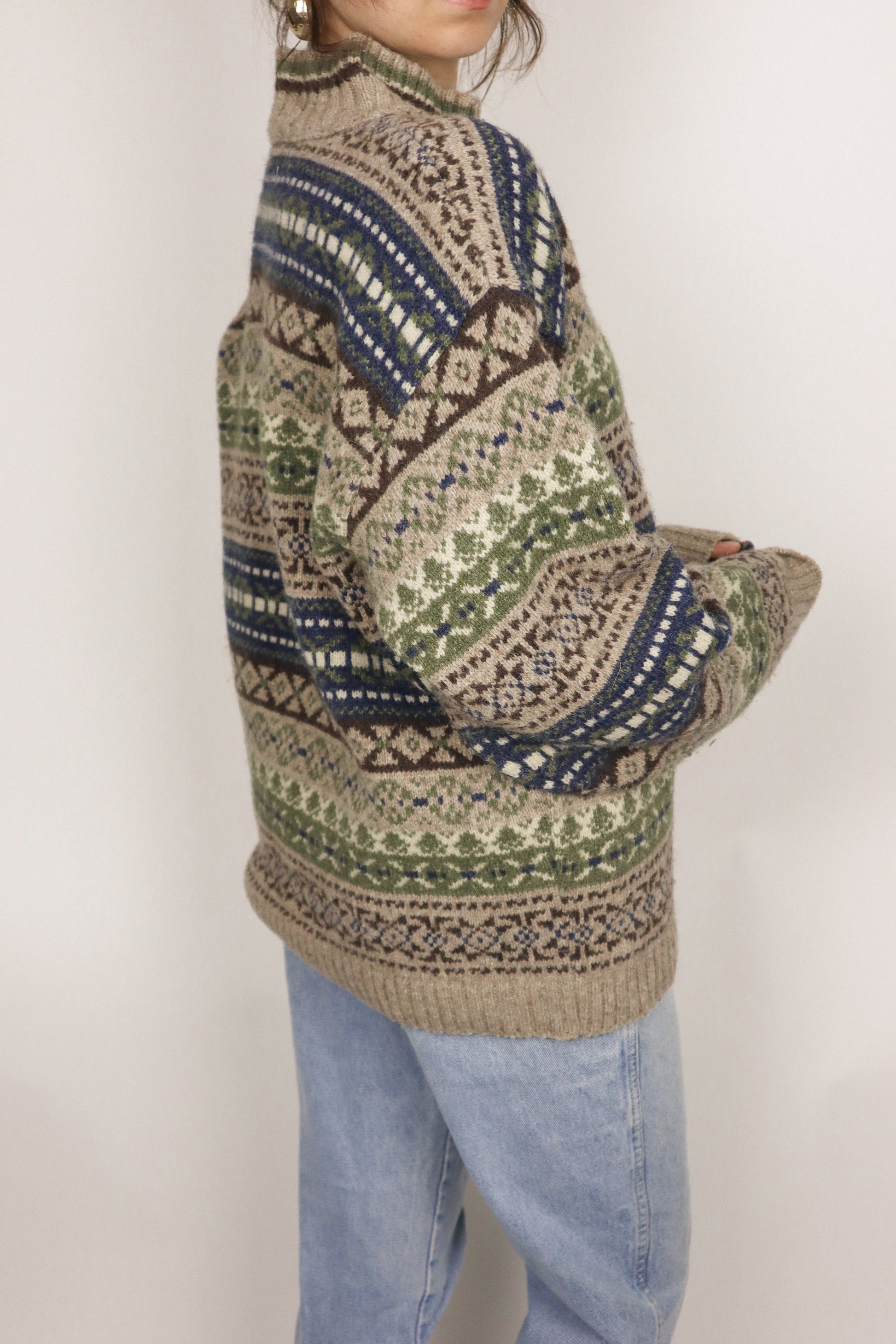 Made in USA x Vintage x Wool Blend Quarter-Zip (M)