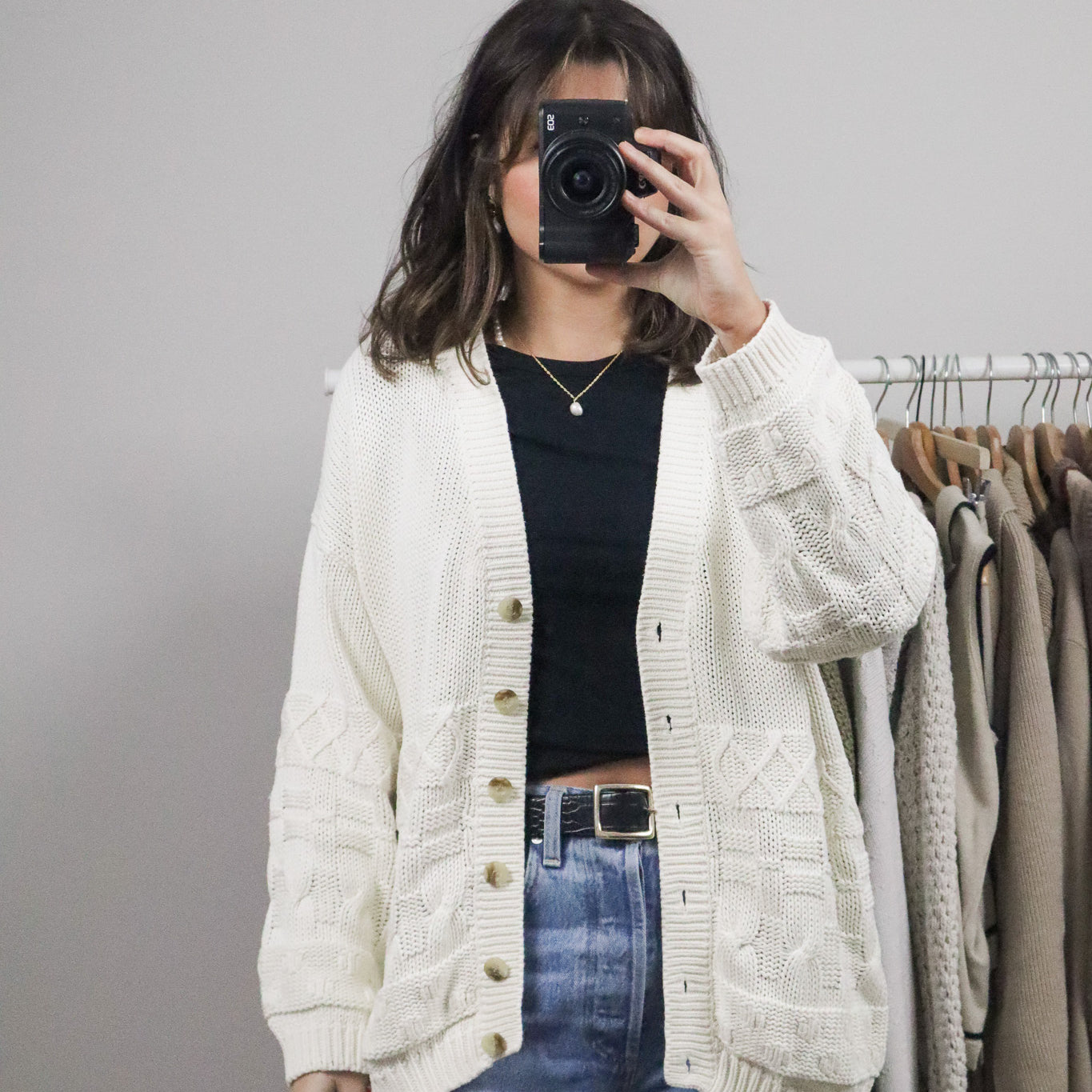 Vintage x Chunky Cotton Cardigan (L)