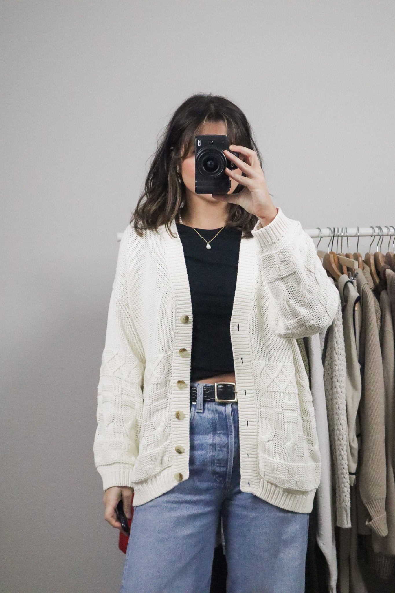 Vintage x Chunky Cotton Cardigan (L)