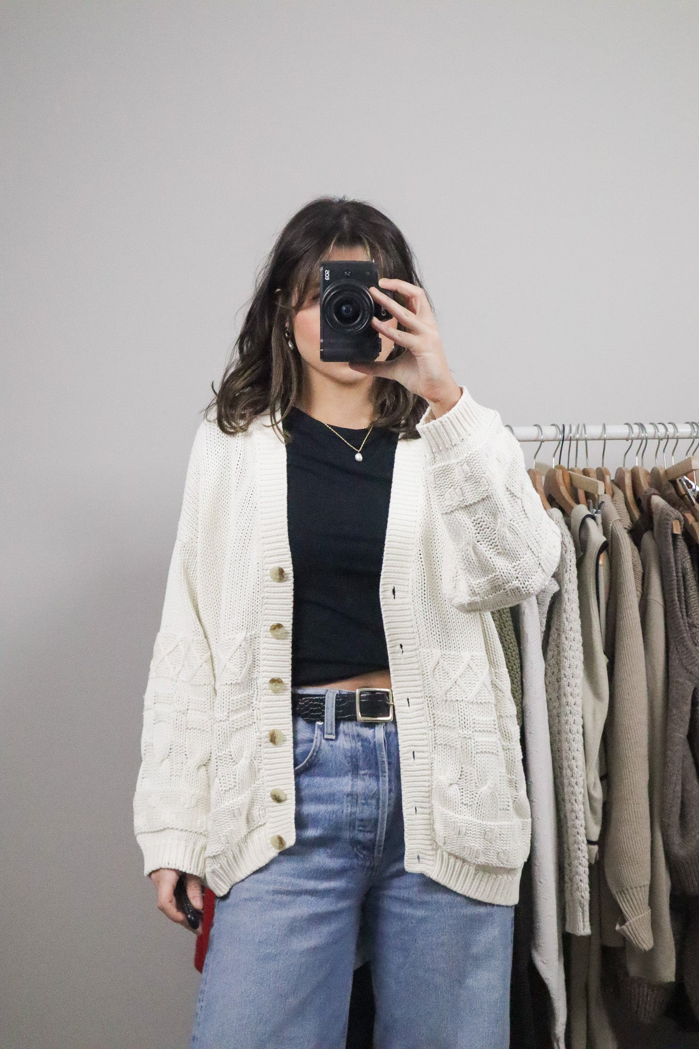 Vintage x Chunky Cotton Cardigan (L)