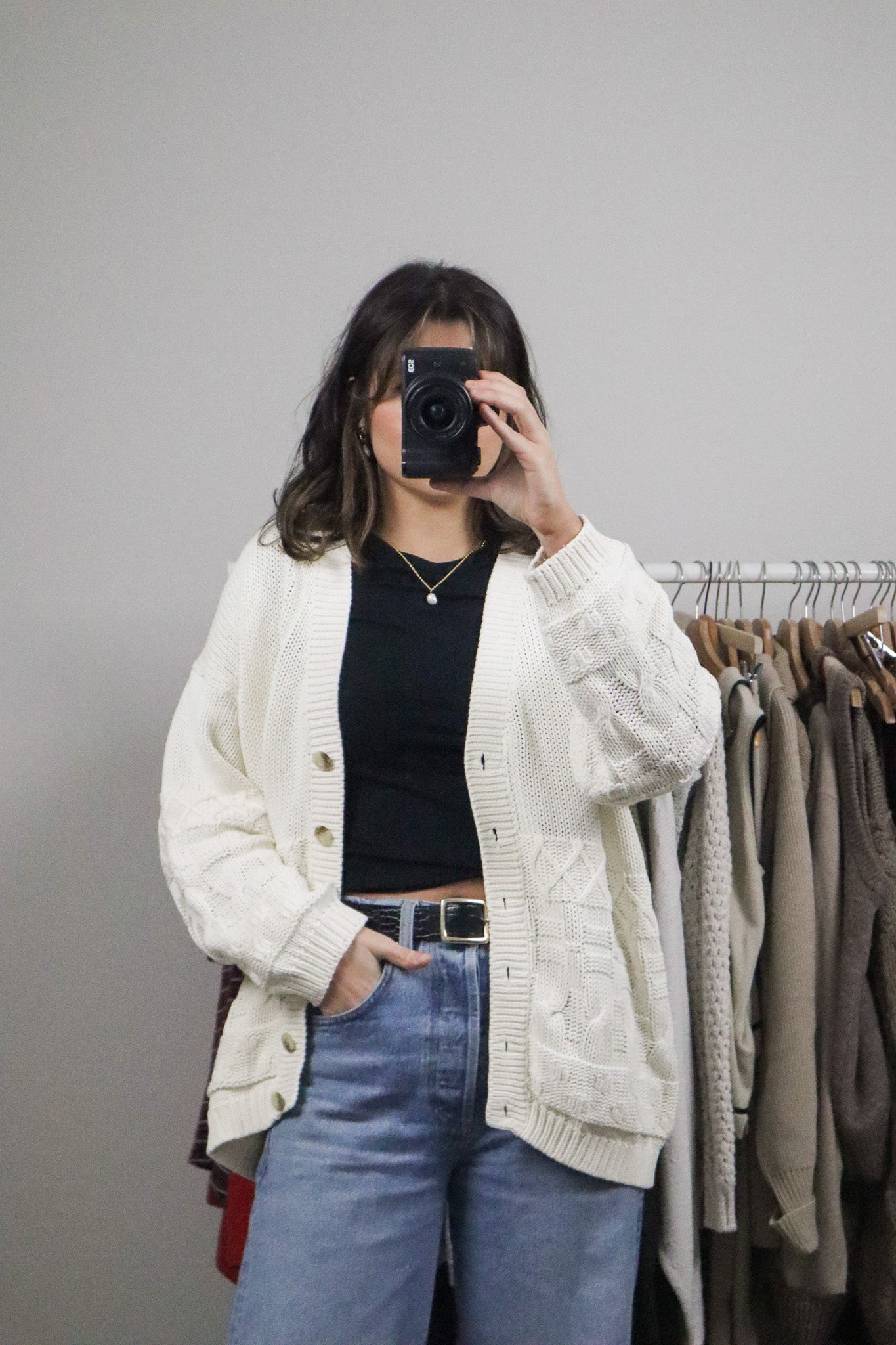 Vintage x Chunky Cotton Cardigan (L)