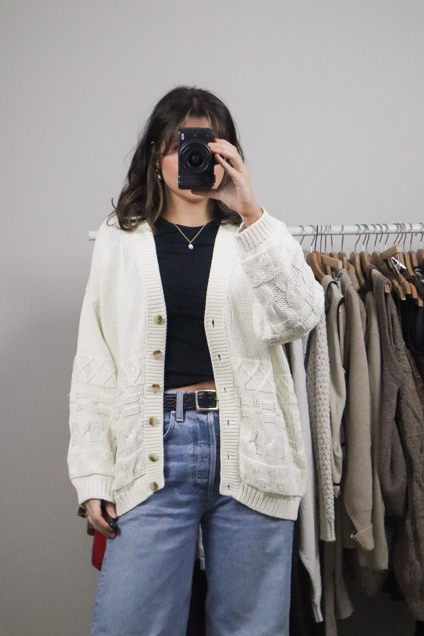 Vintage x Chunky Cotton Cardigan (L)