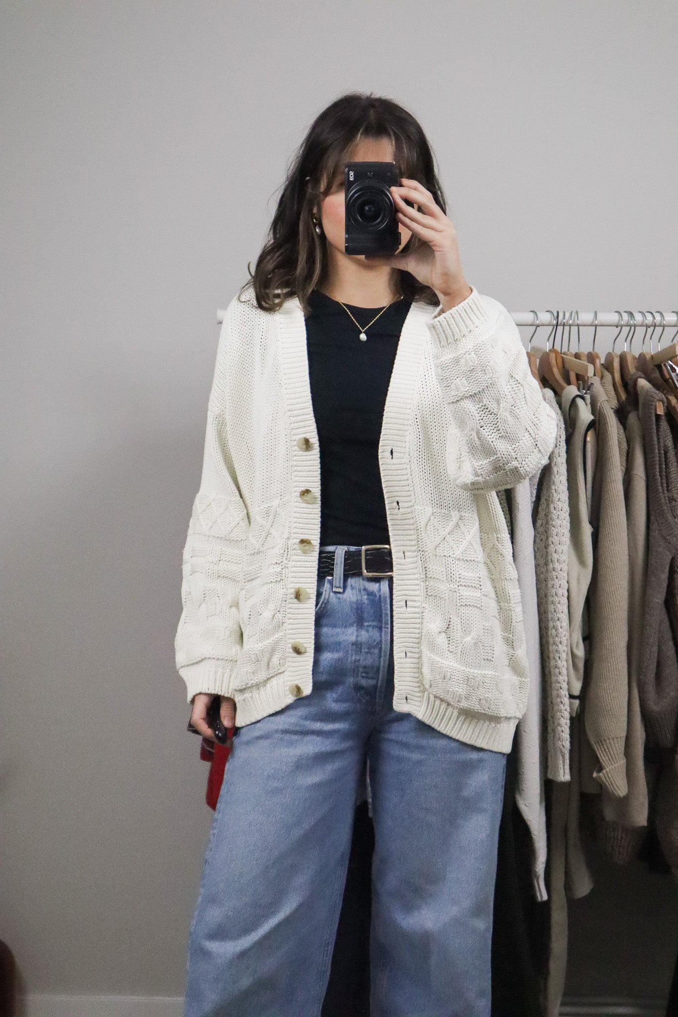 Vintage x Chunky Cotton Cardigan (L)