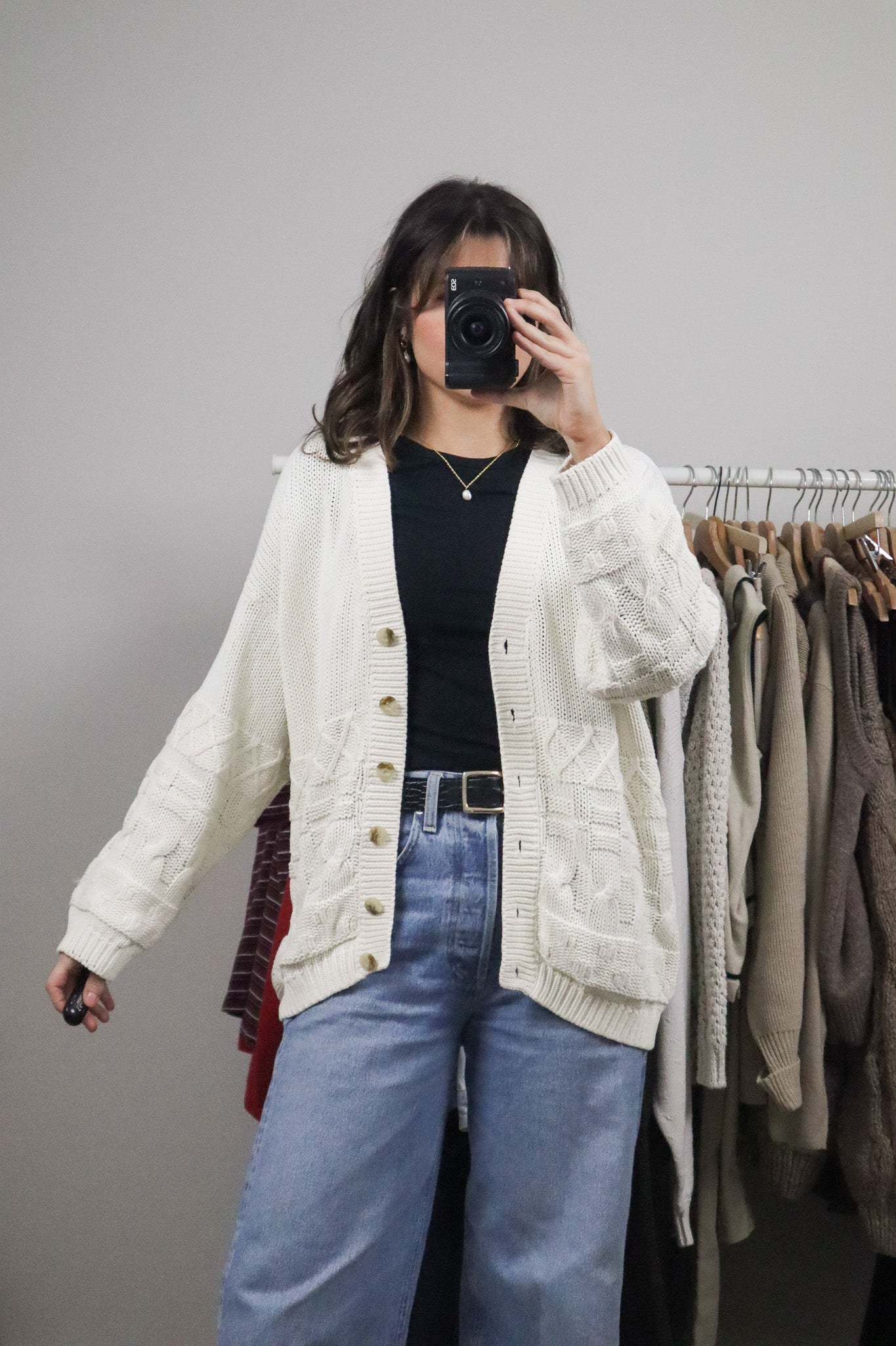 Vintage x Chunky Cotton Cardigan (L)