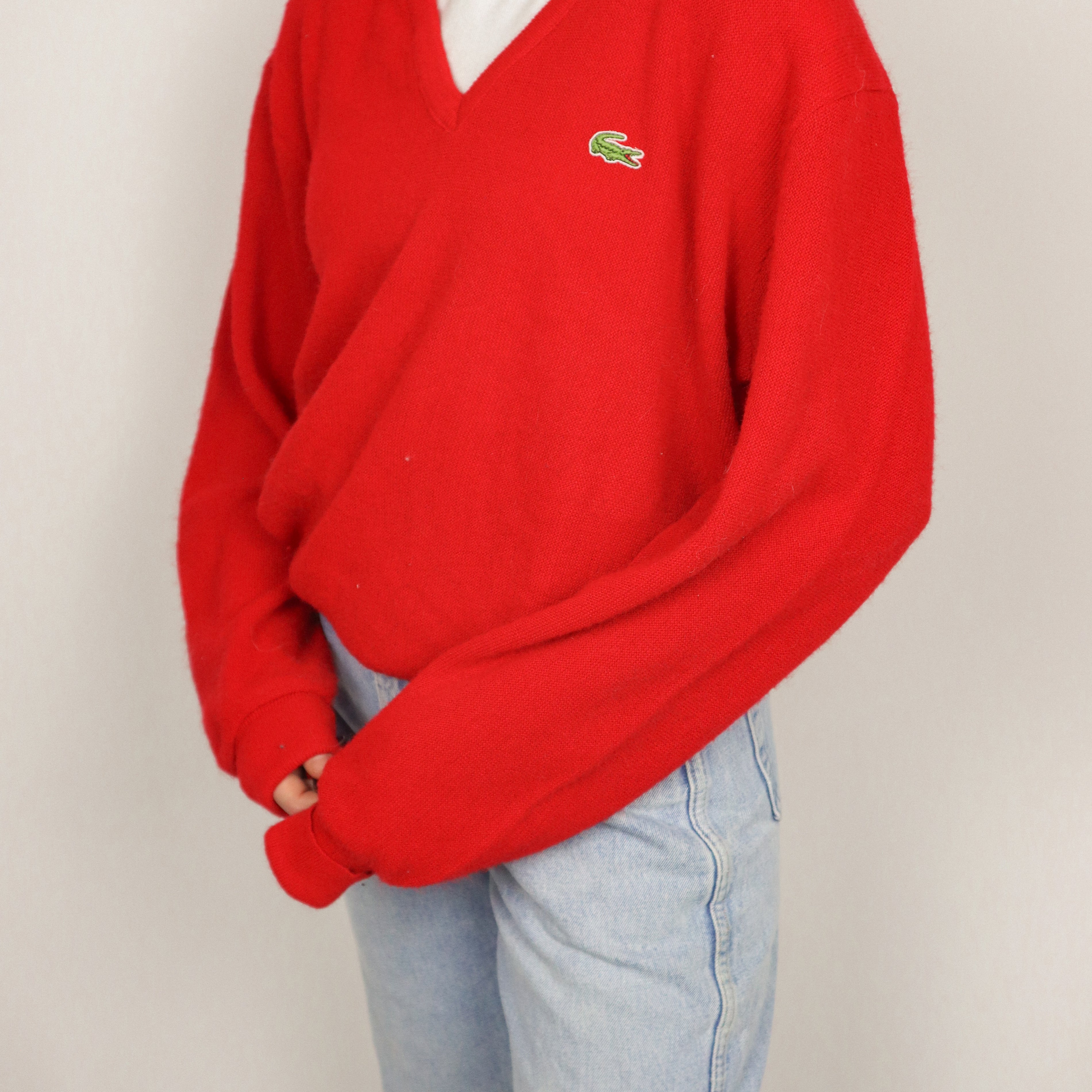 Made in the USA x Vintage x Lacoste V-Neck Sweater (M)