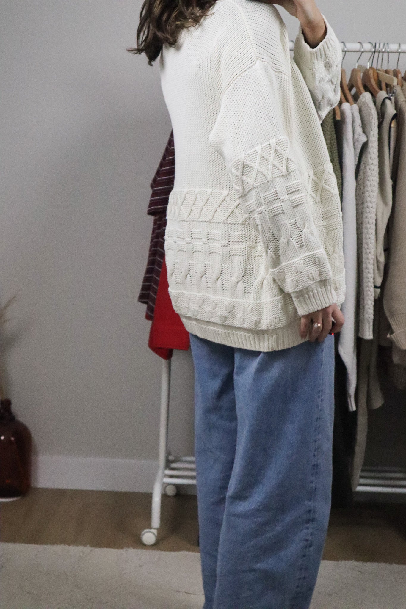 Vintage x Chunky Cotton Cardigan (L)