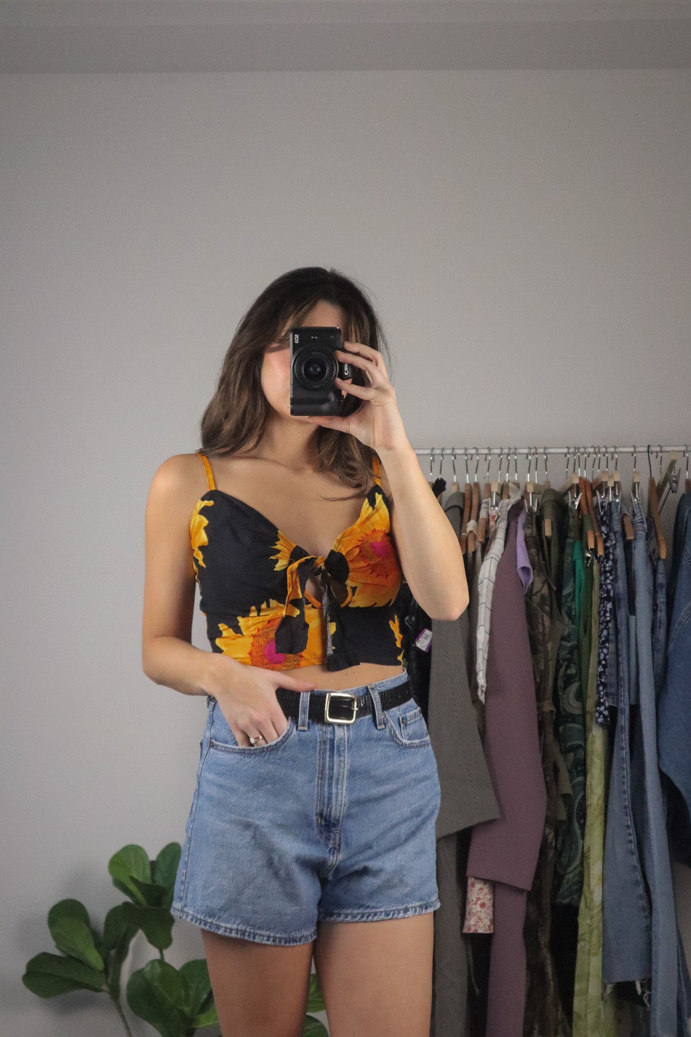 Vintage Deadstock x Floral Crop Tank (S/M)