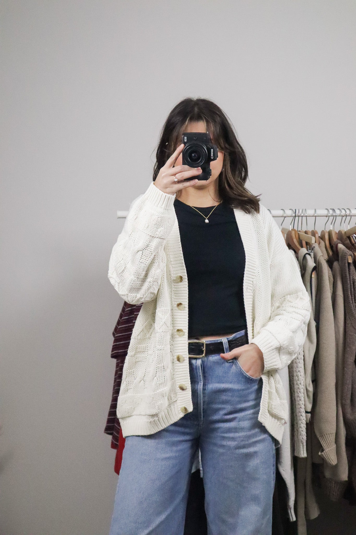 Vintage x Chunky Cotton Cardigan (L)