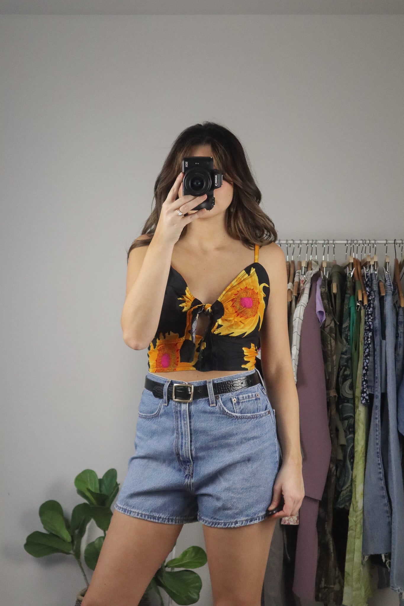 Vintage Deadstock x Floral Crop Tank (S/M)