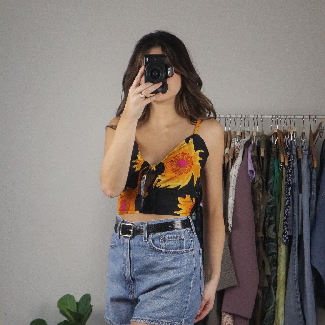 Vintage Deadstock x Floral Crop Tank (S/M)