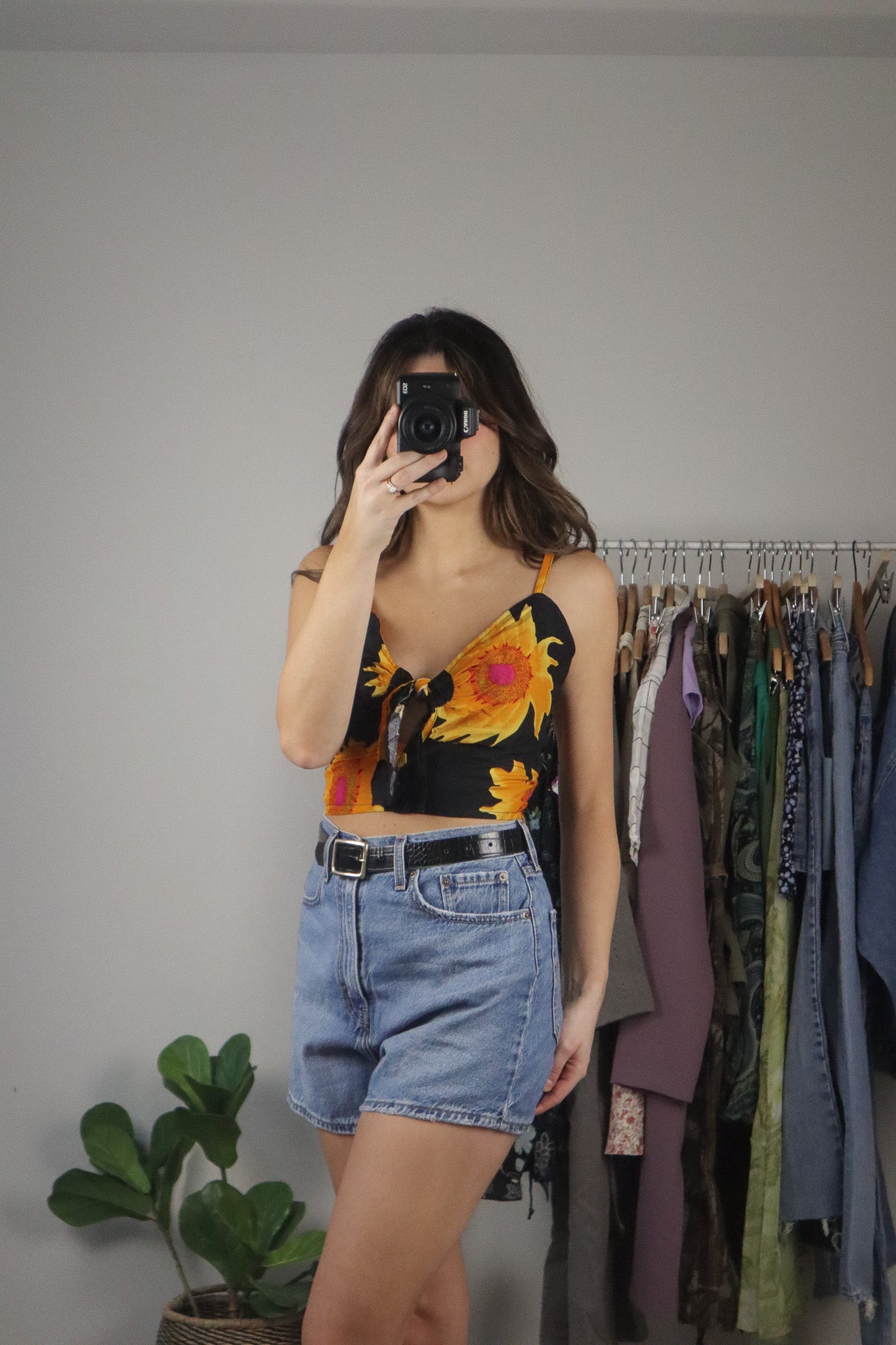 Vintage Deadstock x Floral Crop Tank (S/M)