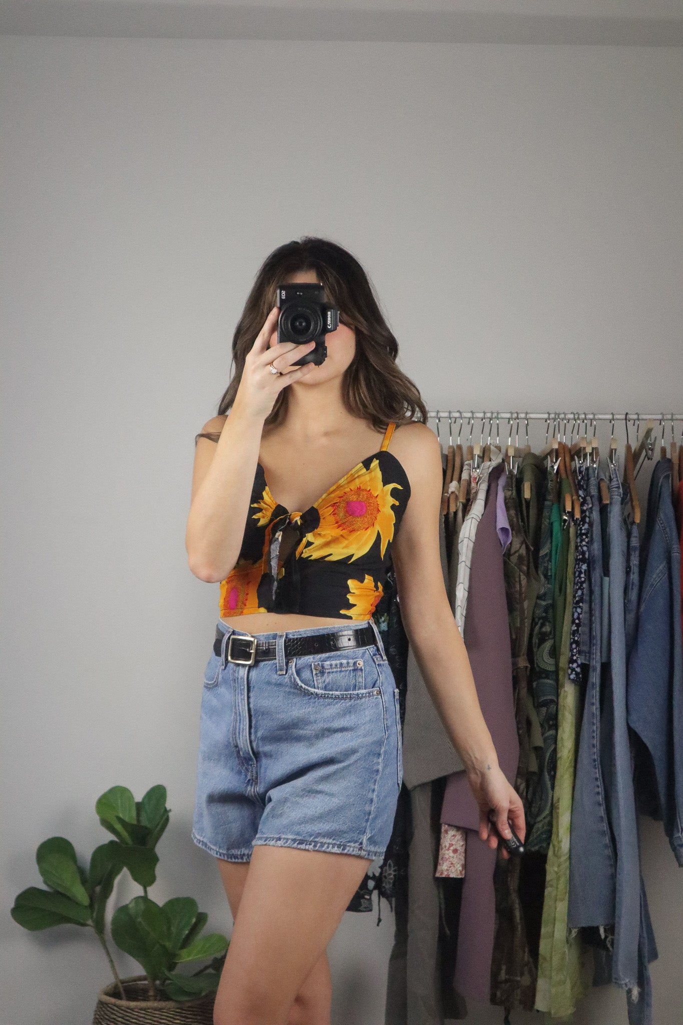 Vintage Deadstock x Floral Crop Tank (S/M)