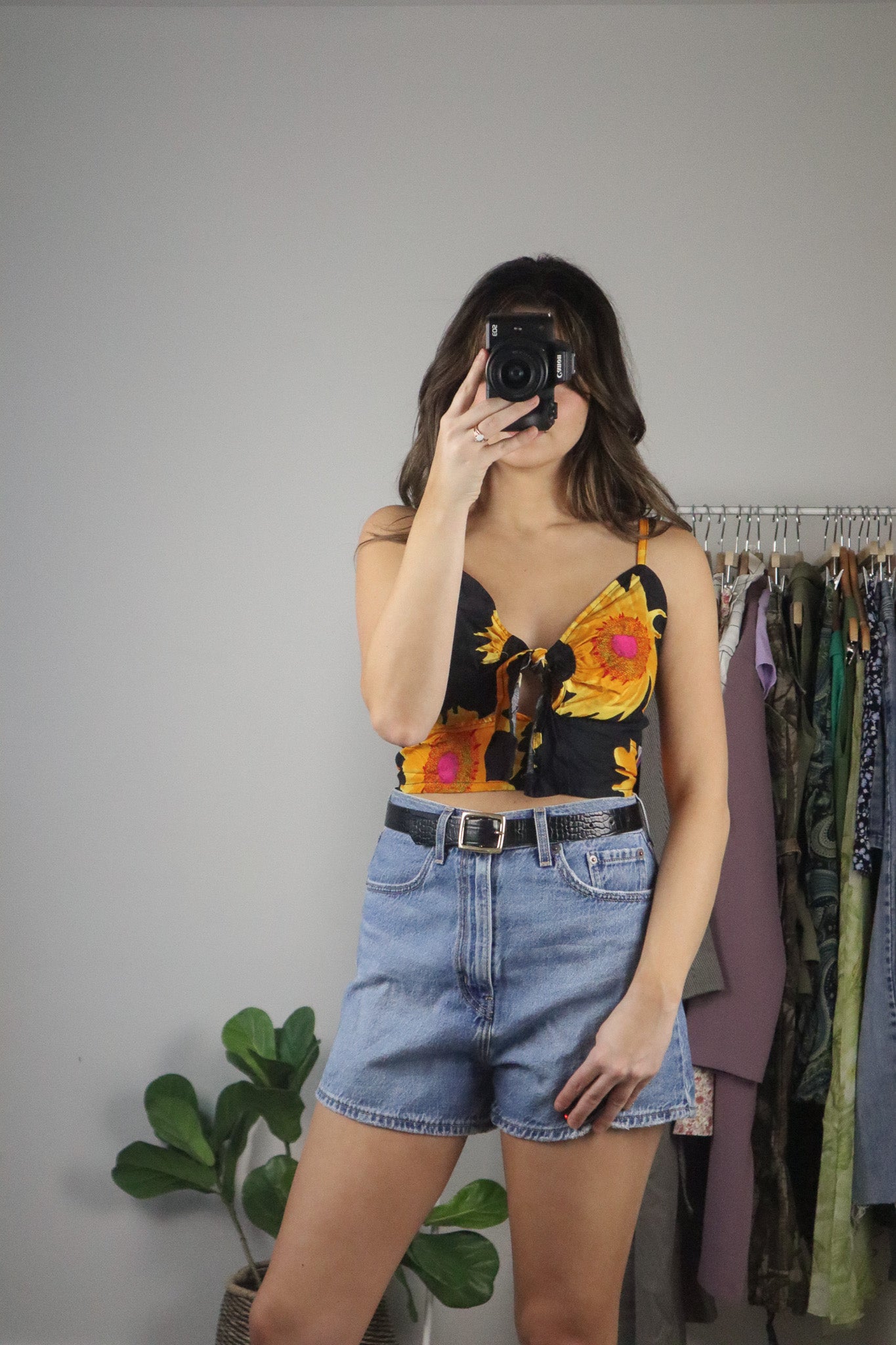 Vintage Deadstock x Floral Crop Tank (S/M)