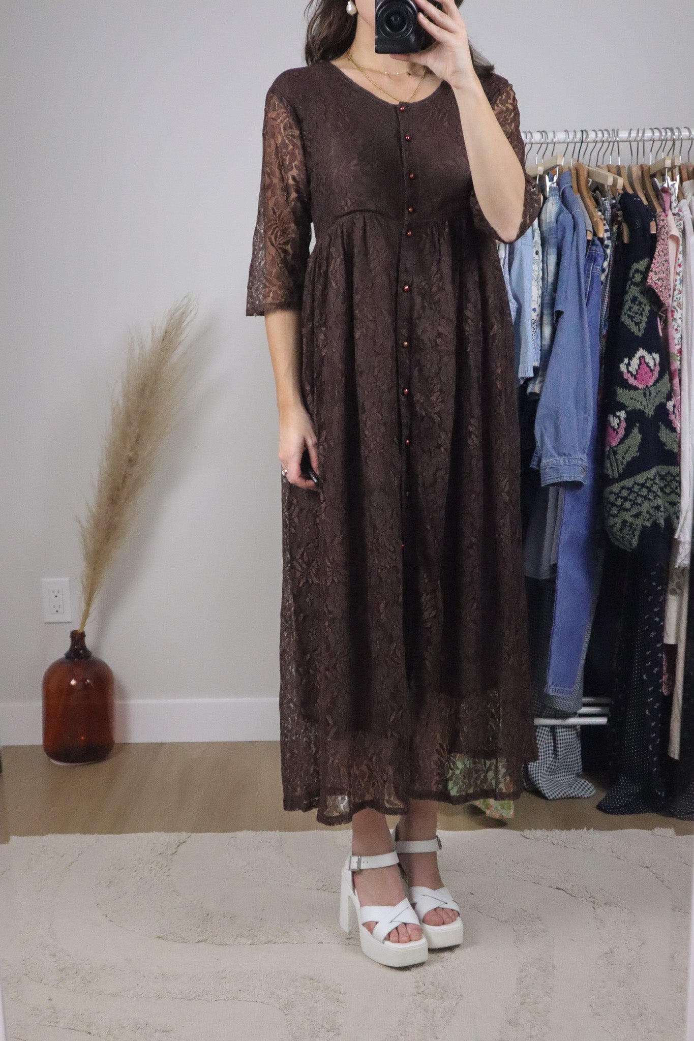 Vintage x Lace Button Up Maxi Dress (8)