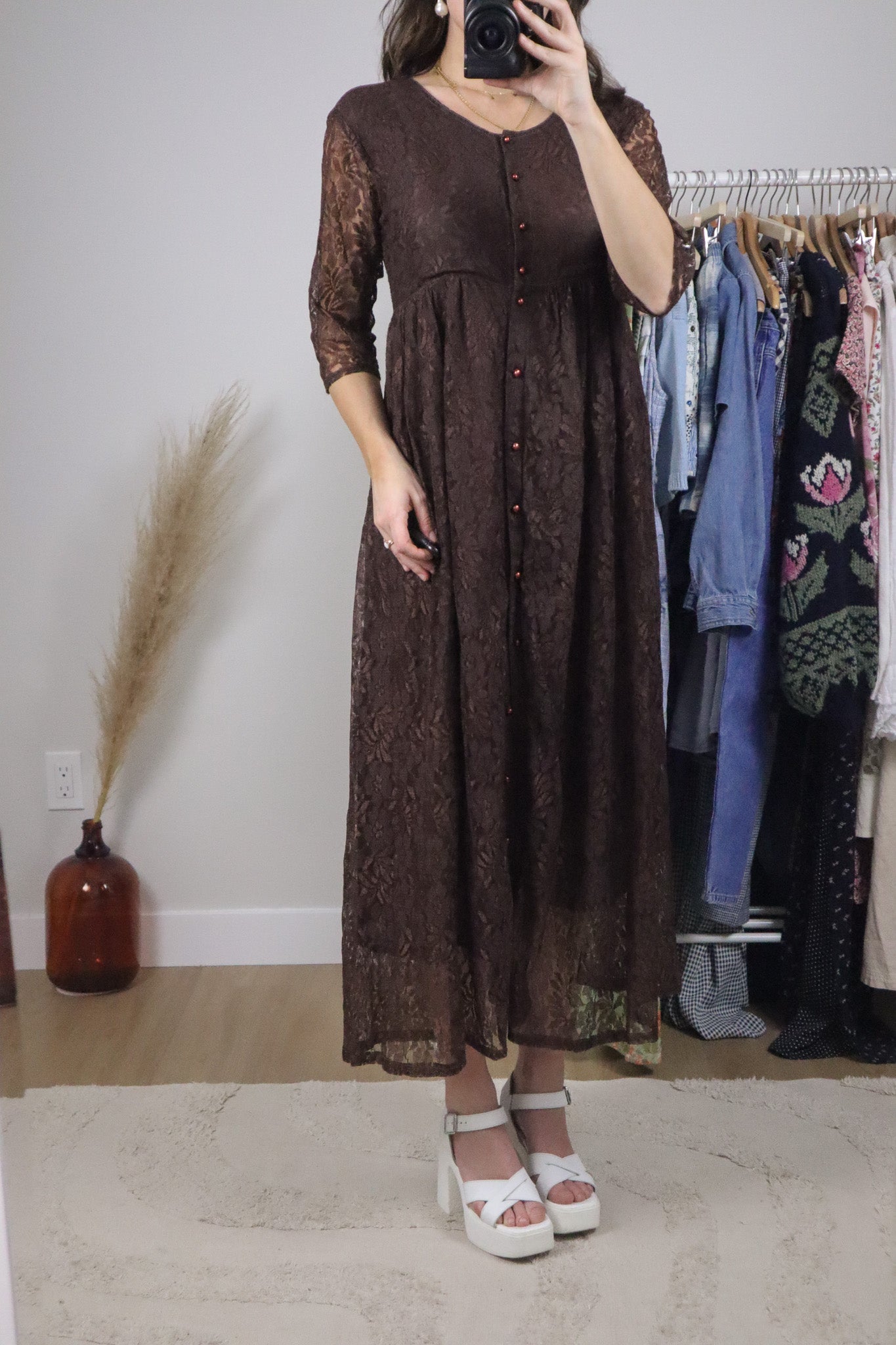 Vintage x Lace Button Up Maxi Dress (8)