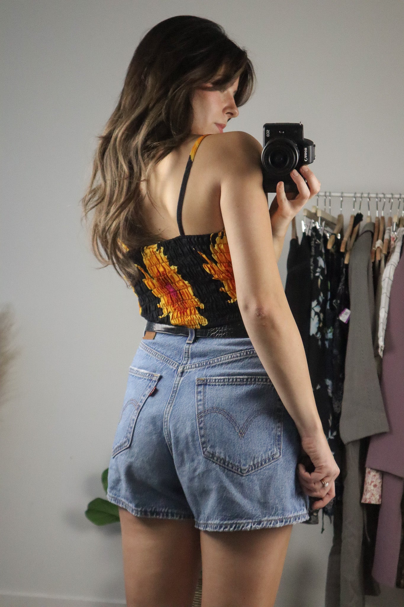 Vintage Deadstock x Floral Crop Tank (S/M)