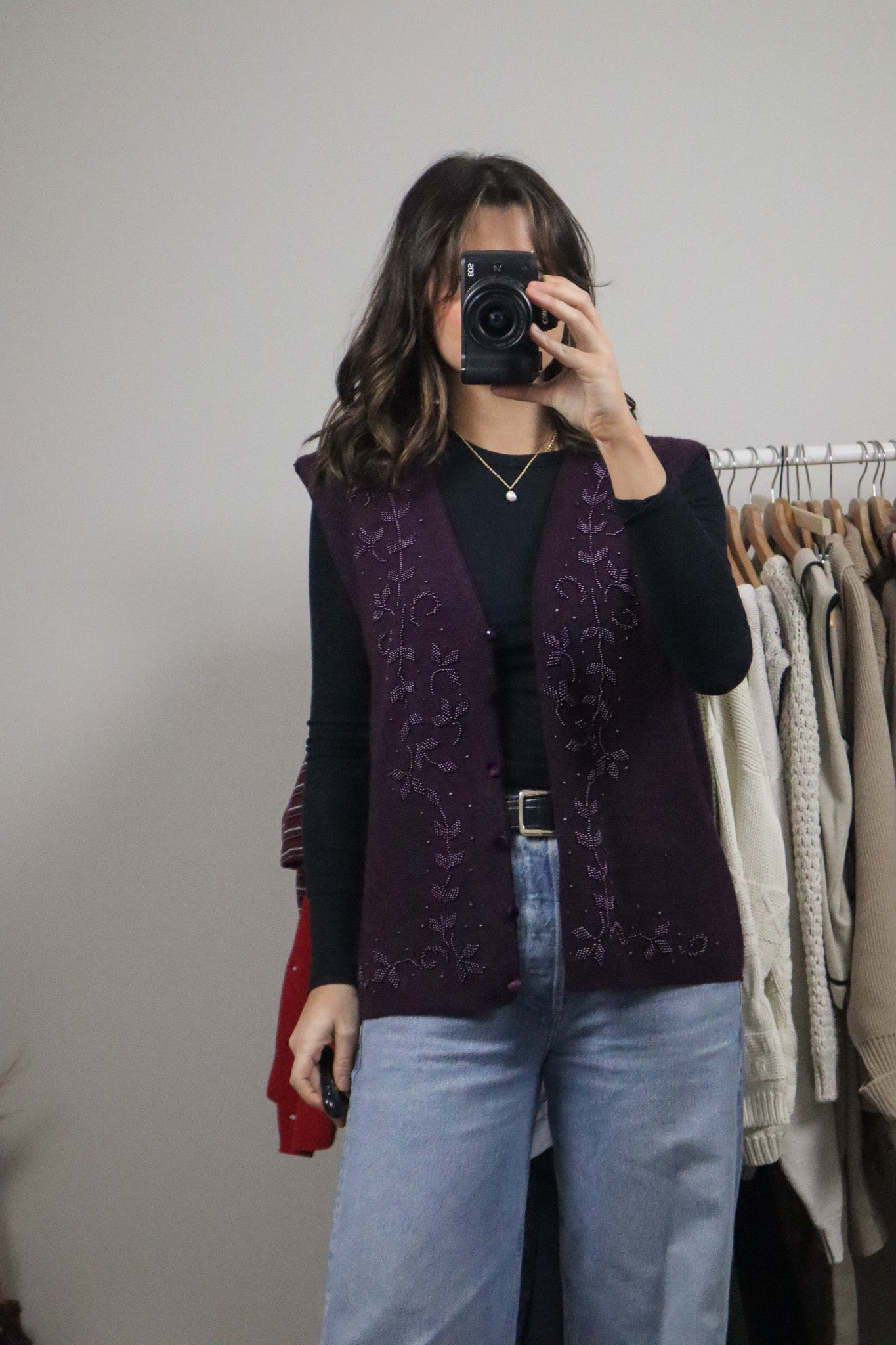 Vintage x Wool Blend Beaded Vest (8/10)