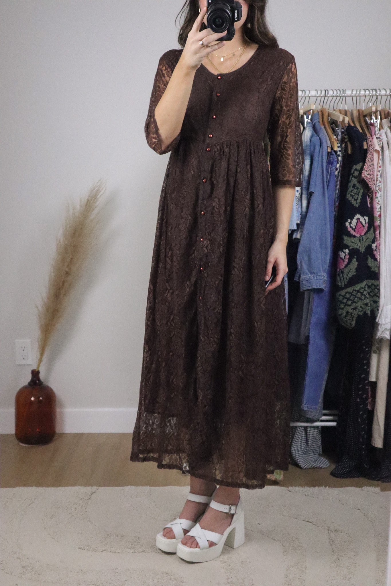 Vintage x Lace Button Up Maxi Dress (8)