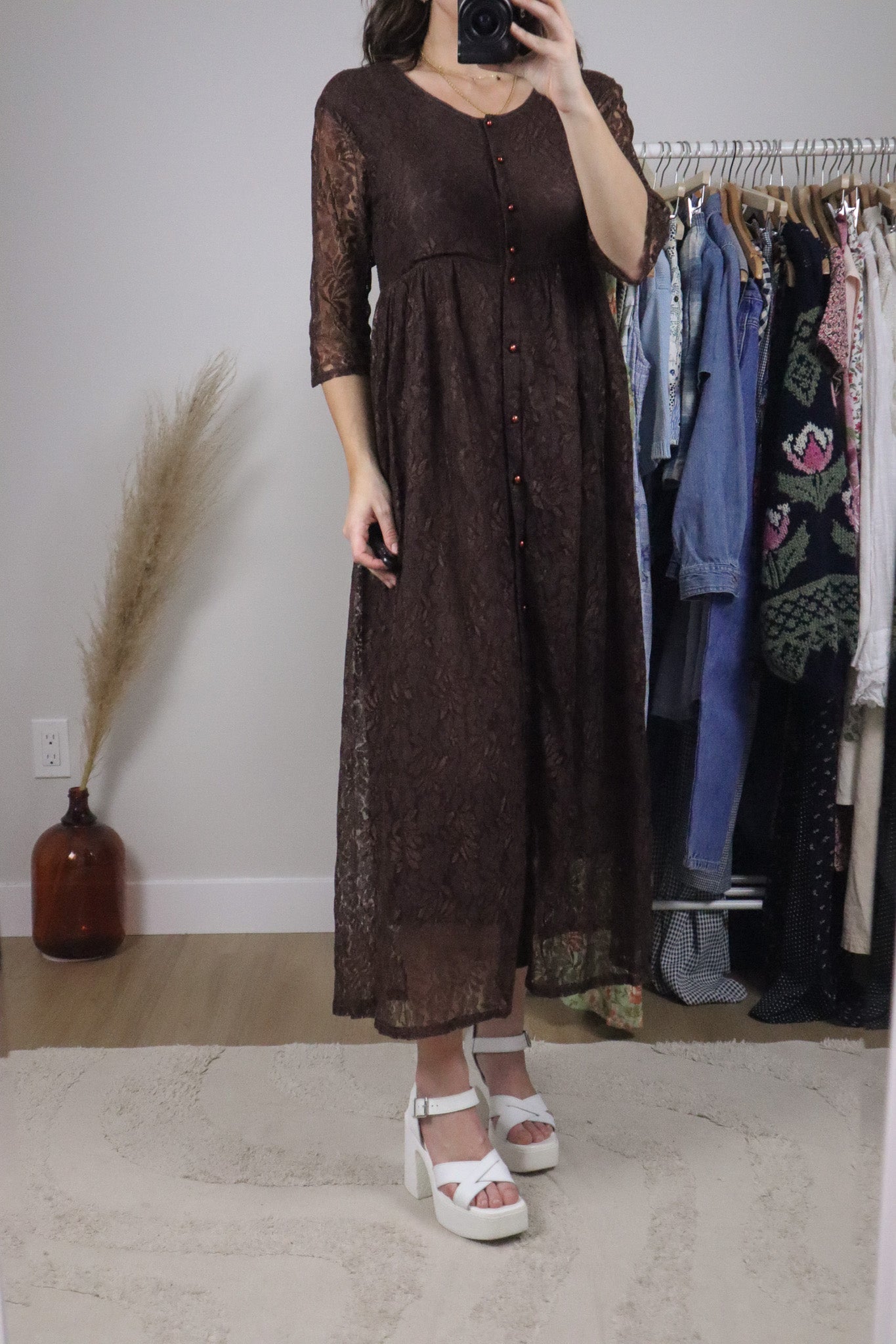 Vintage x Lace Button Up Maxi Dress (8)