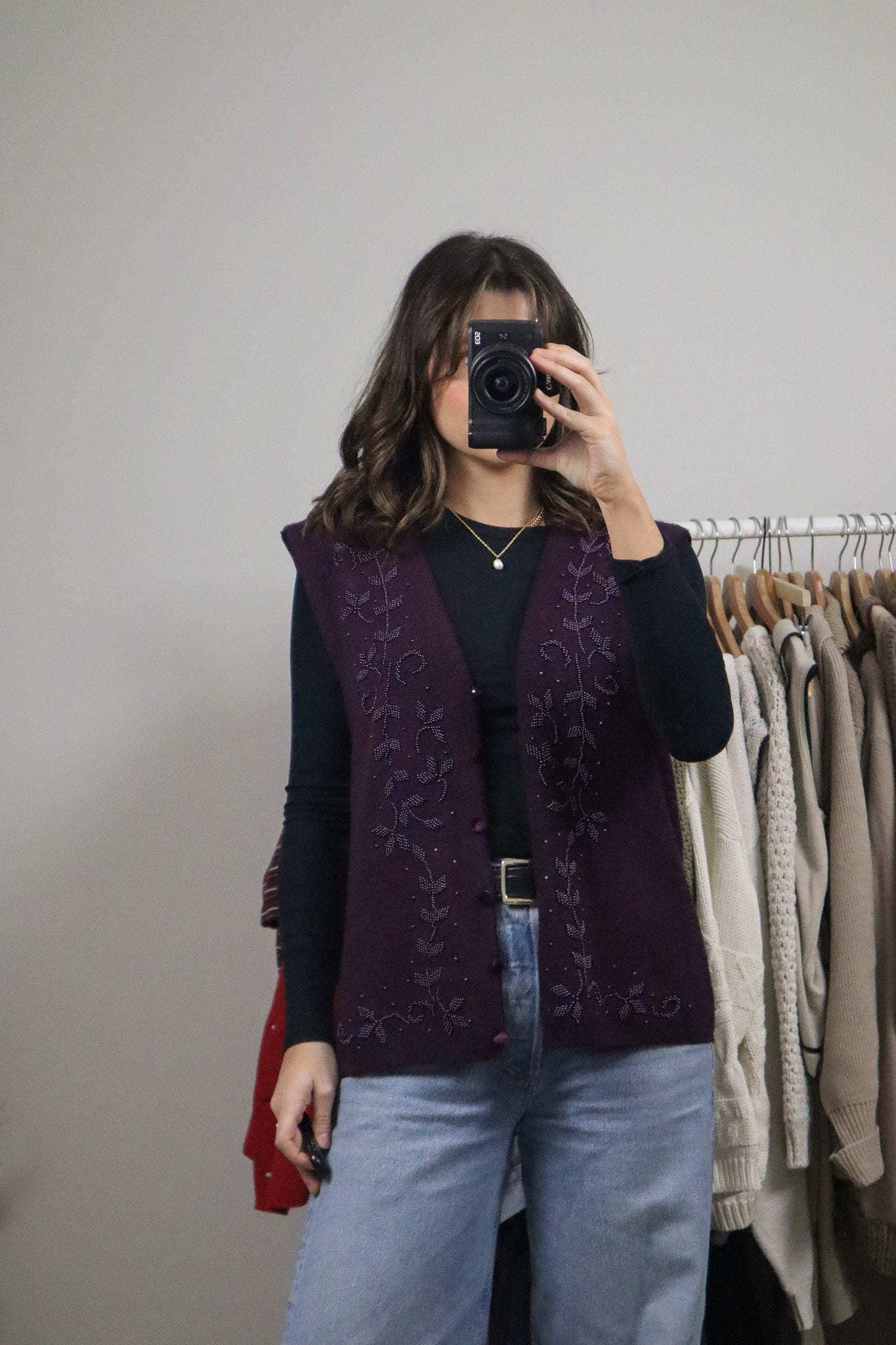Vintage x Wool Blend Beaded Vest (8/10)