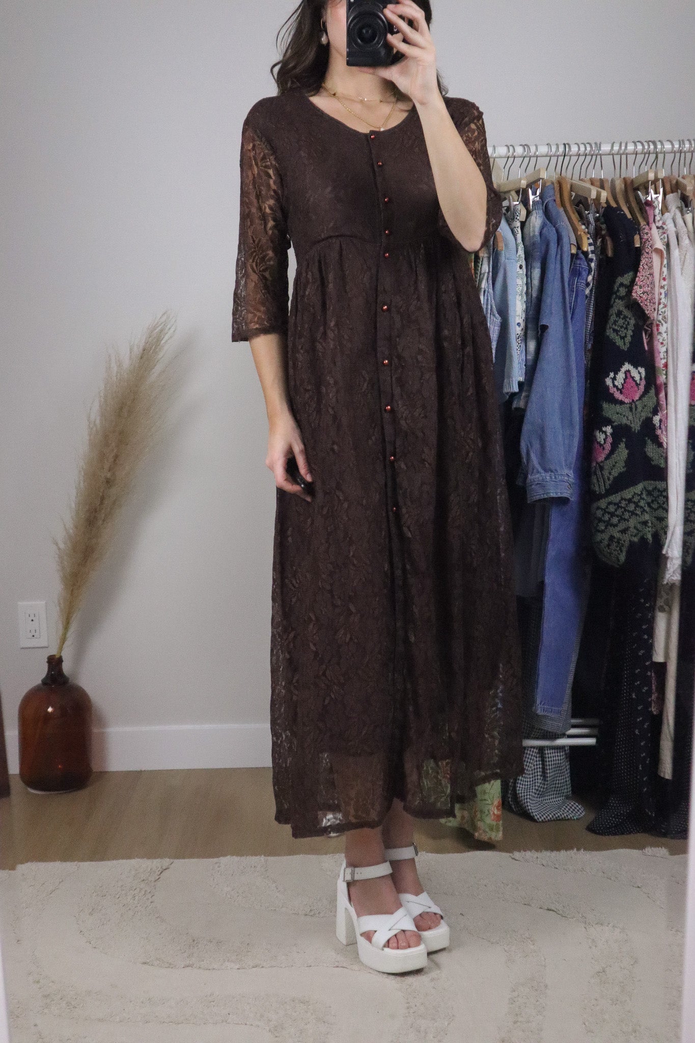 Vintage x Lace Button Up Maxi Dress (8)