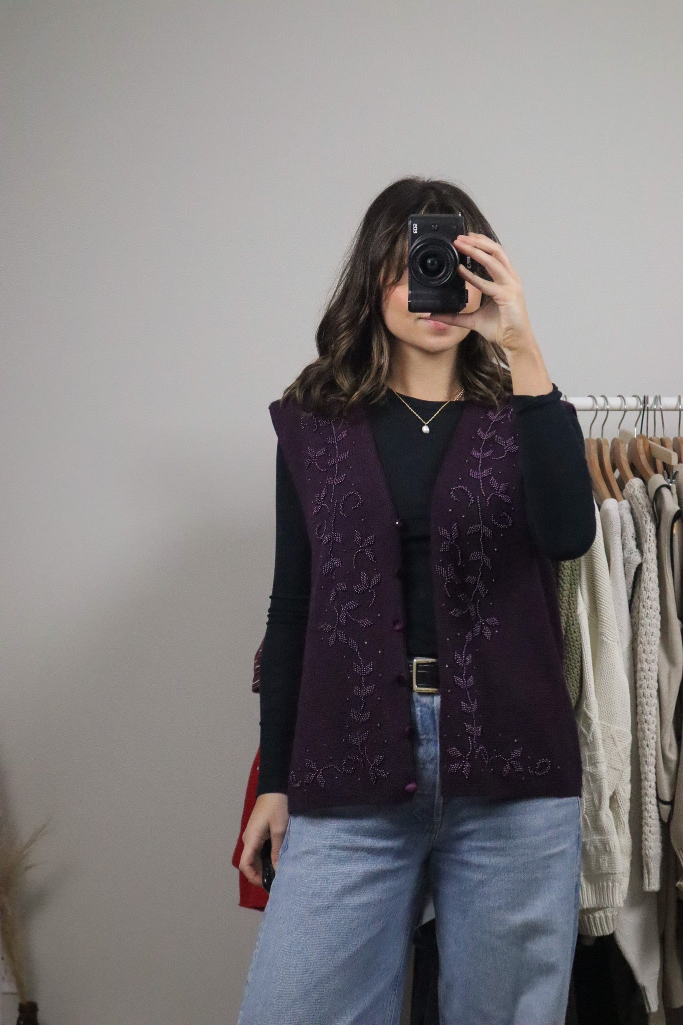 Vintage x Wool Blend Beaded Vest (8/10)